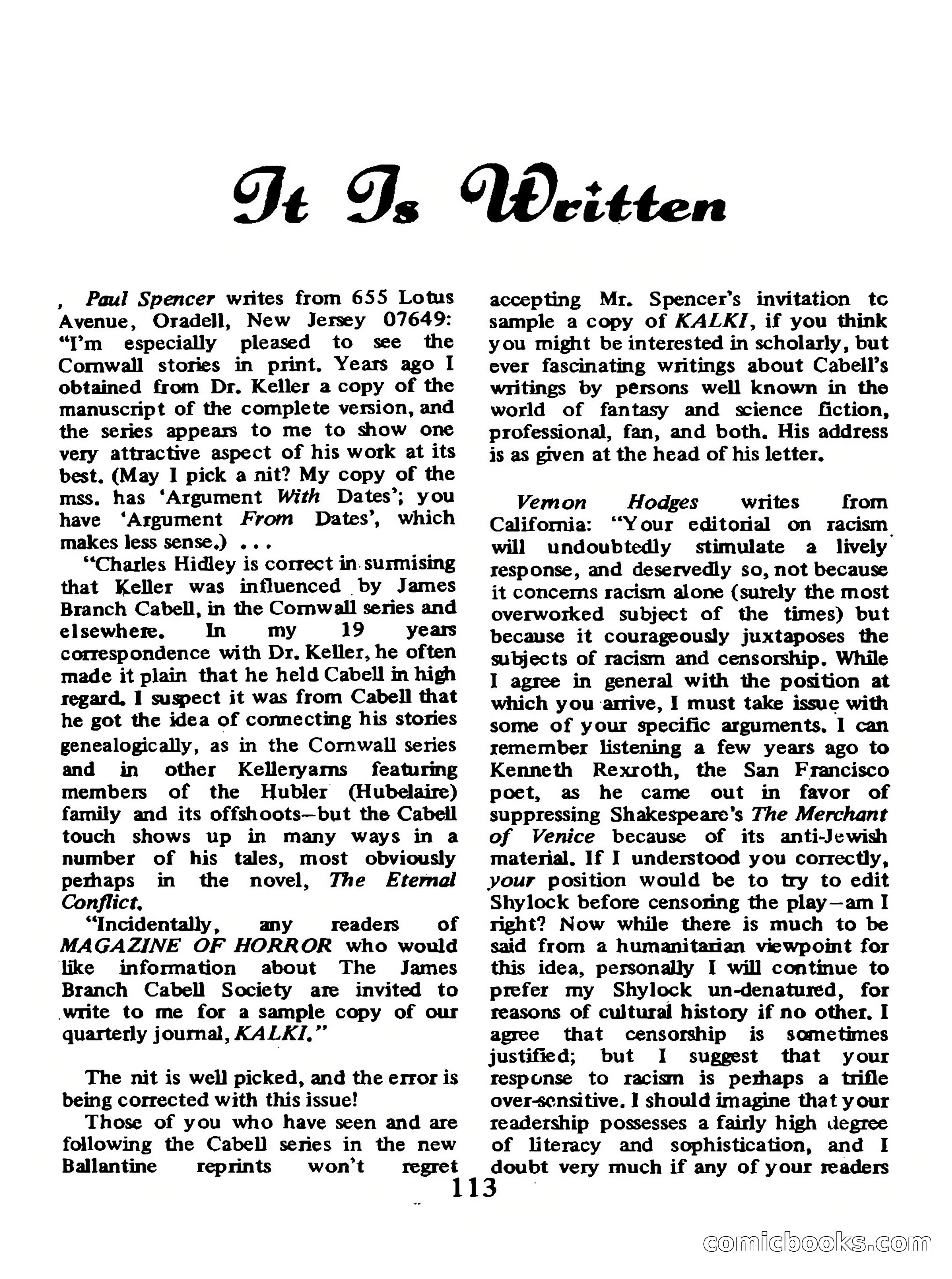 Magazine of Horror, No. 32 — page 113 of 132