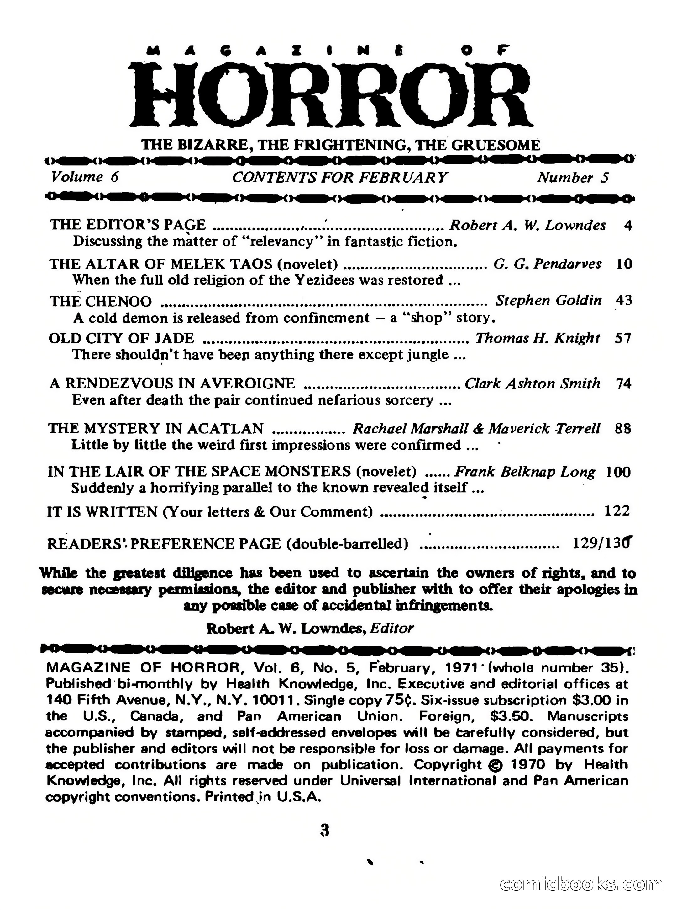 Magazine of Horror #35 — page 3 of 132