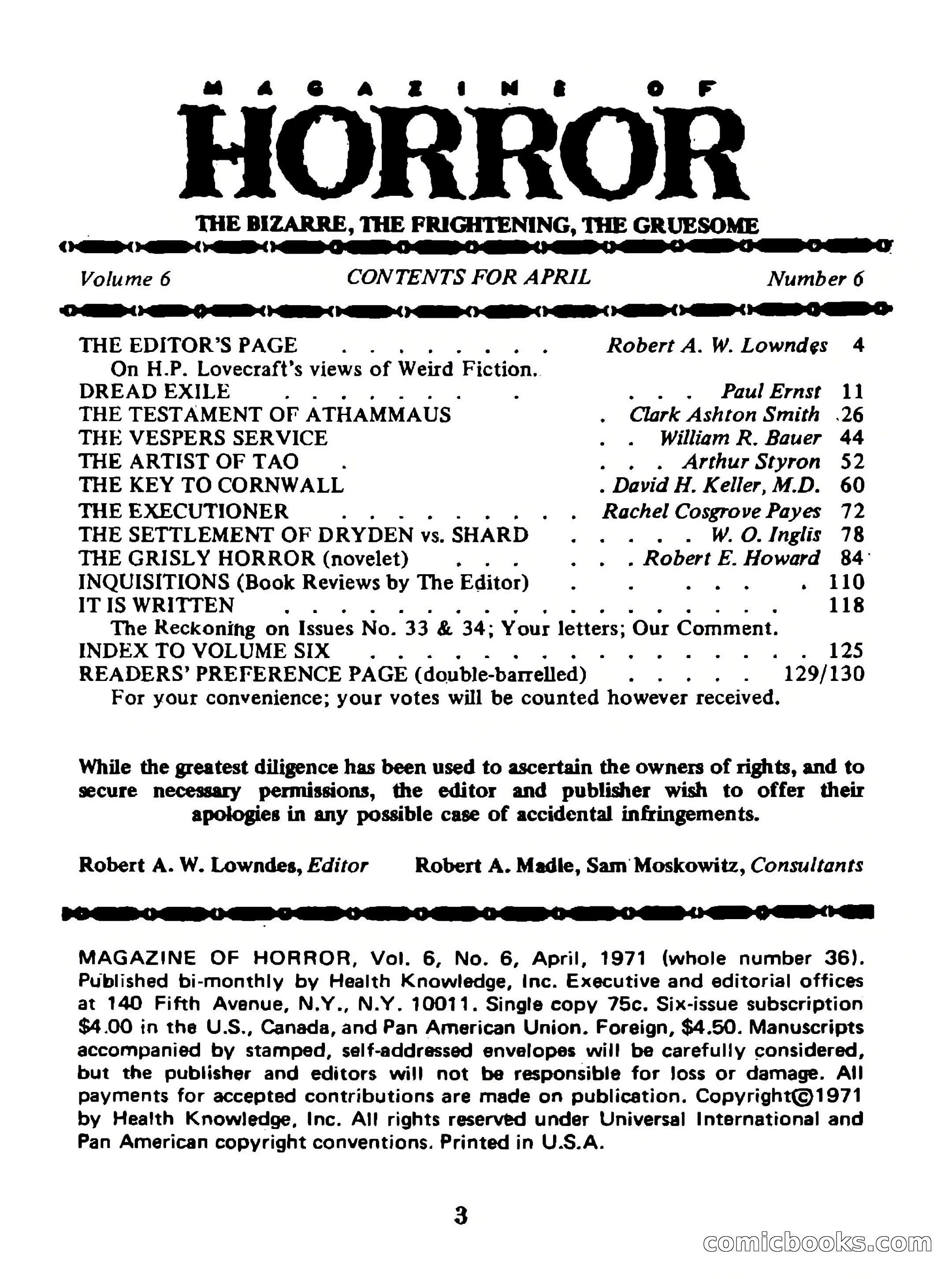 Magazine of Horror No. 36 — page 3 of 132