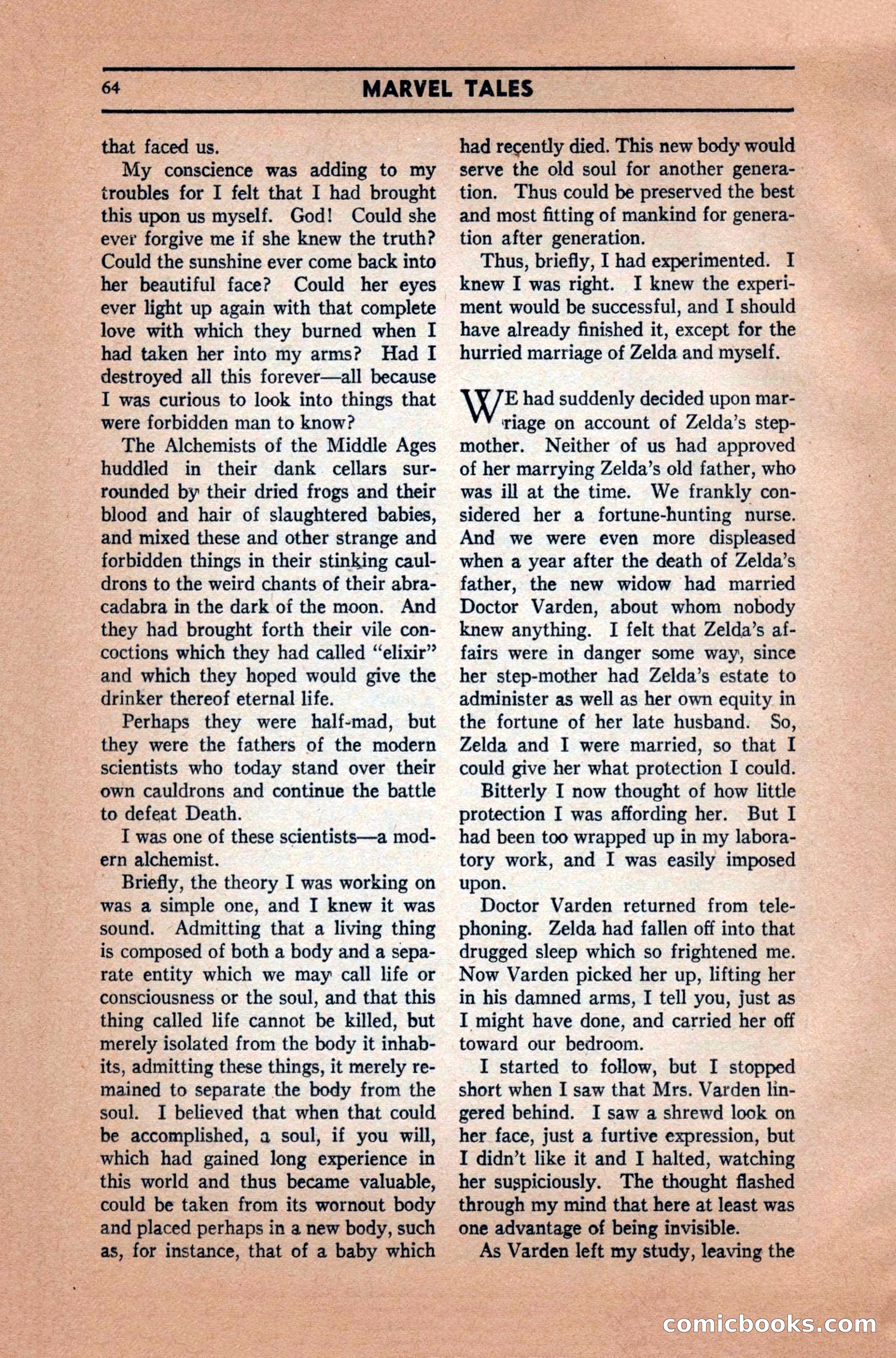 Marvel Tales, December 1939 — page 64 of 116