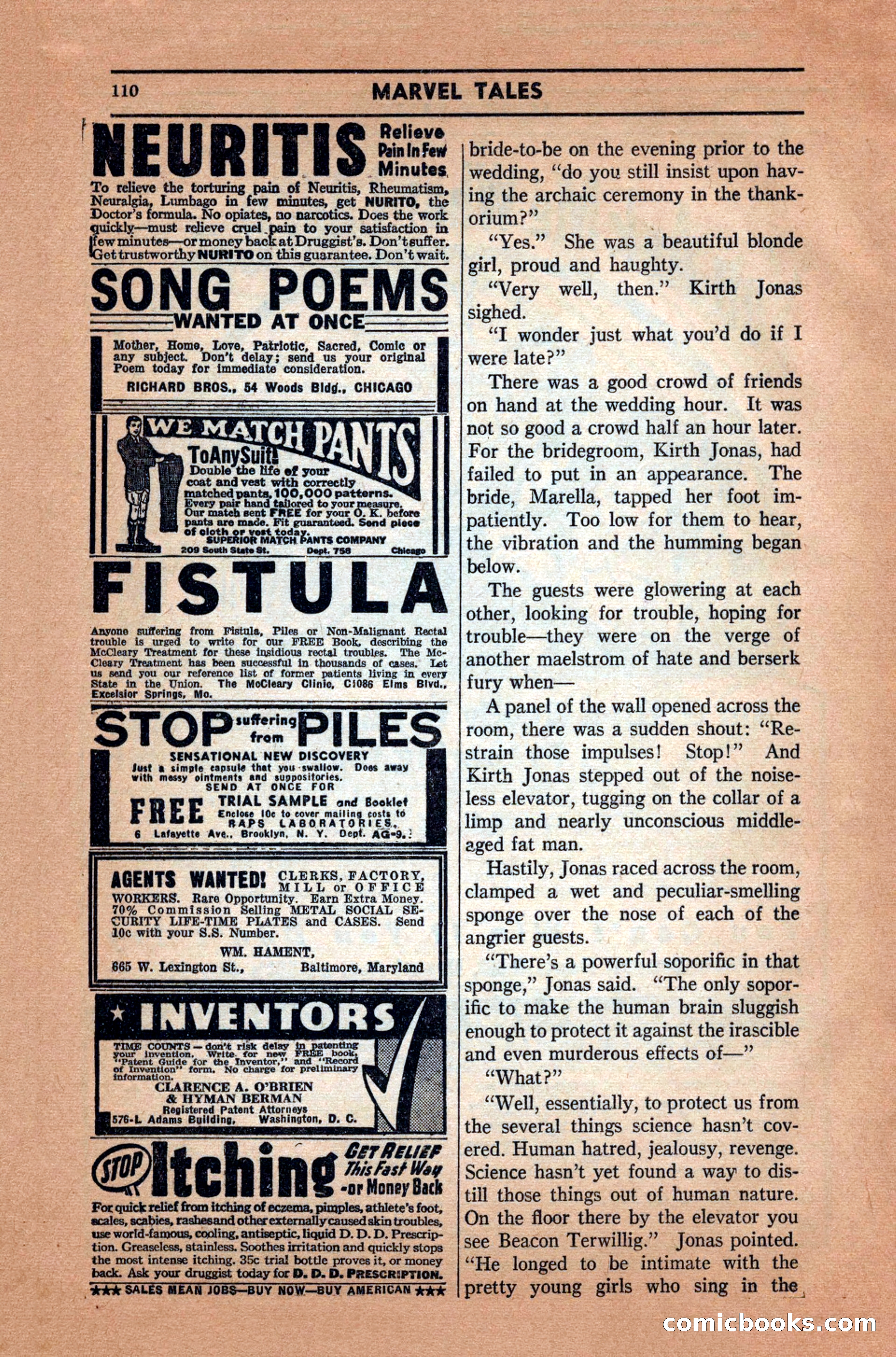 Marvel Tales, December 1939 — page 110 of 116