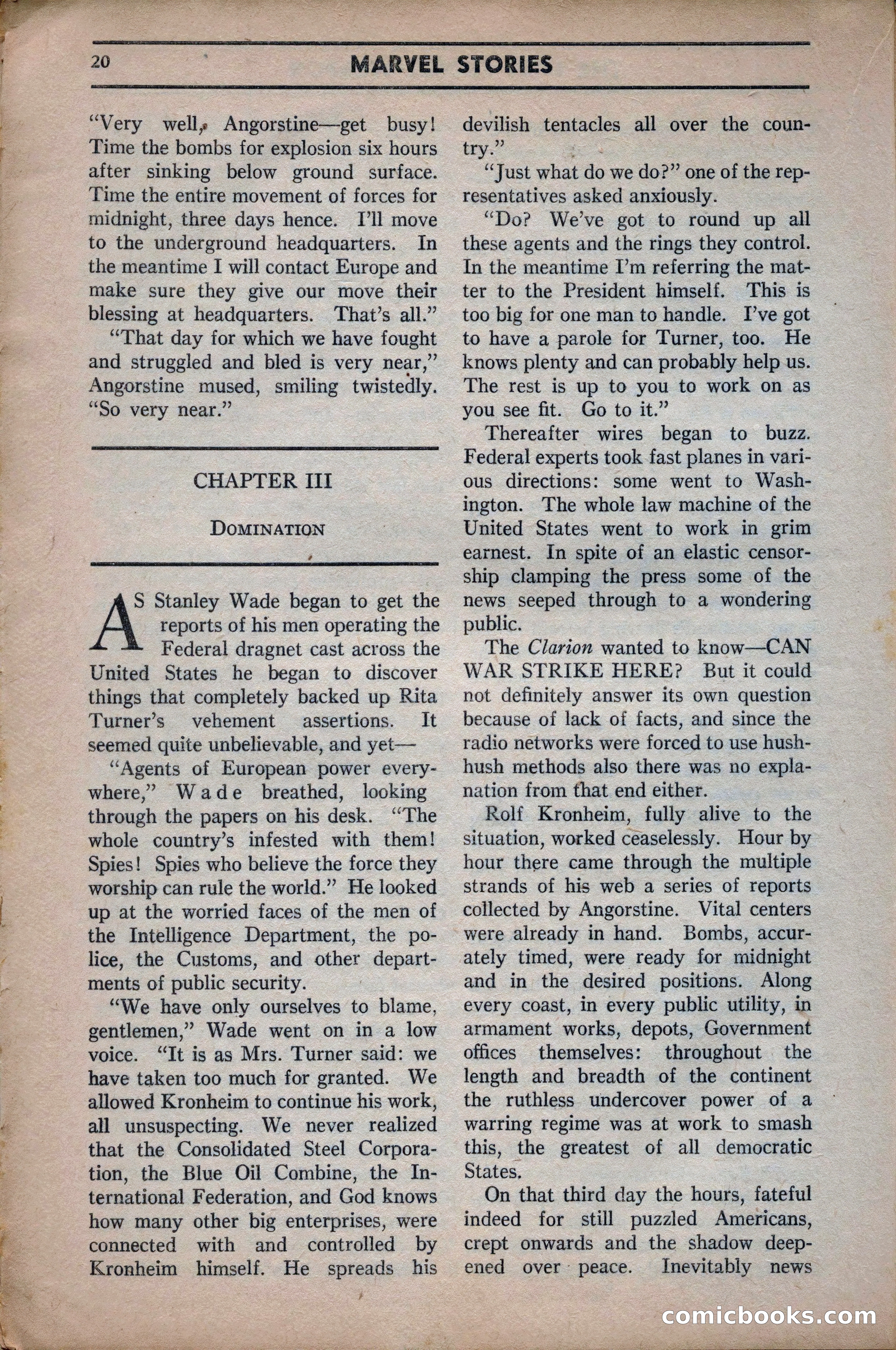 Marvel Stories, April 1941 — page 20 of 116