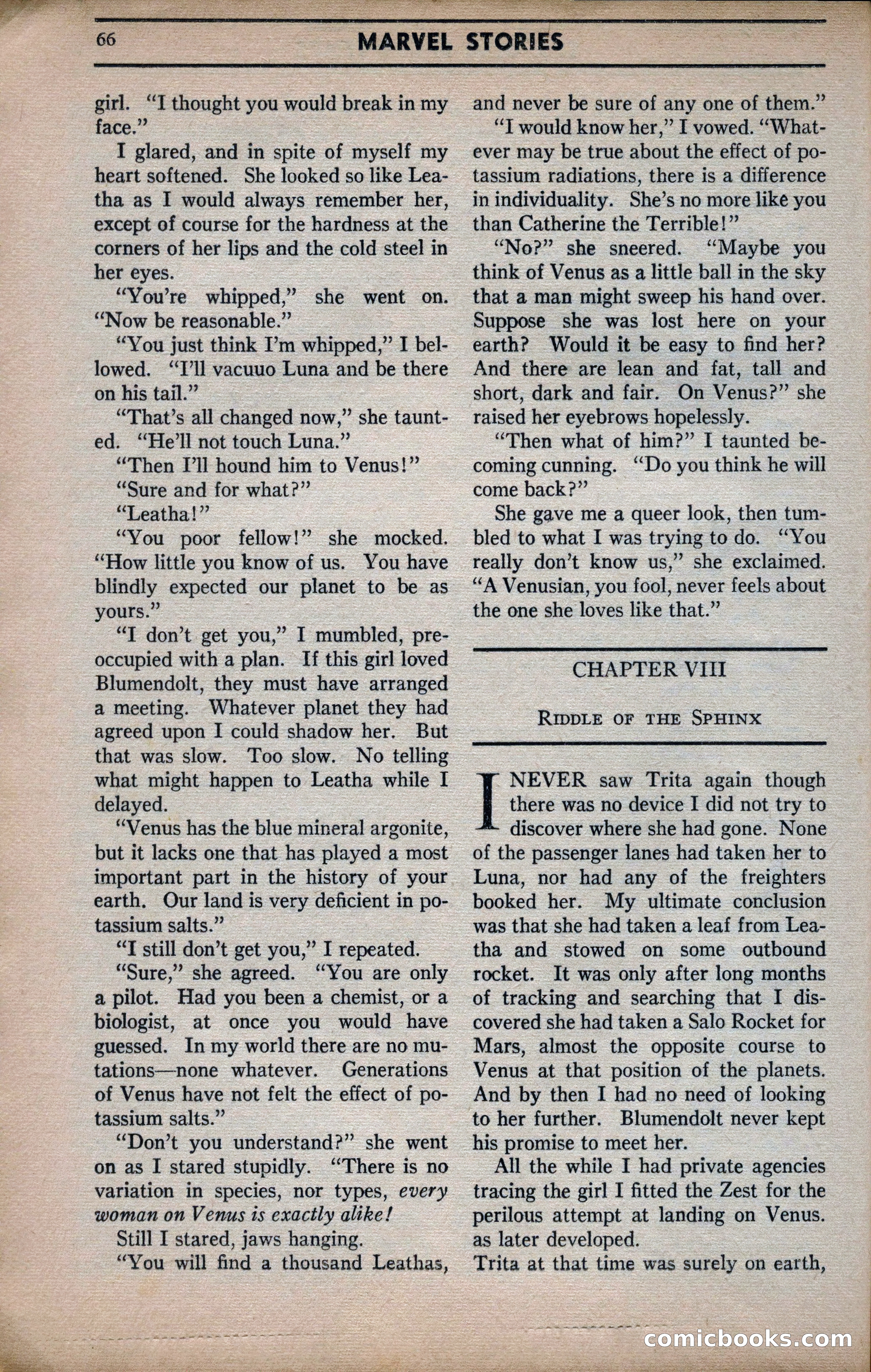 Marvel Stories, April 1941 — page 66 of 116