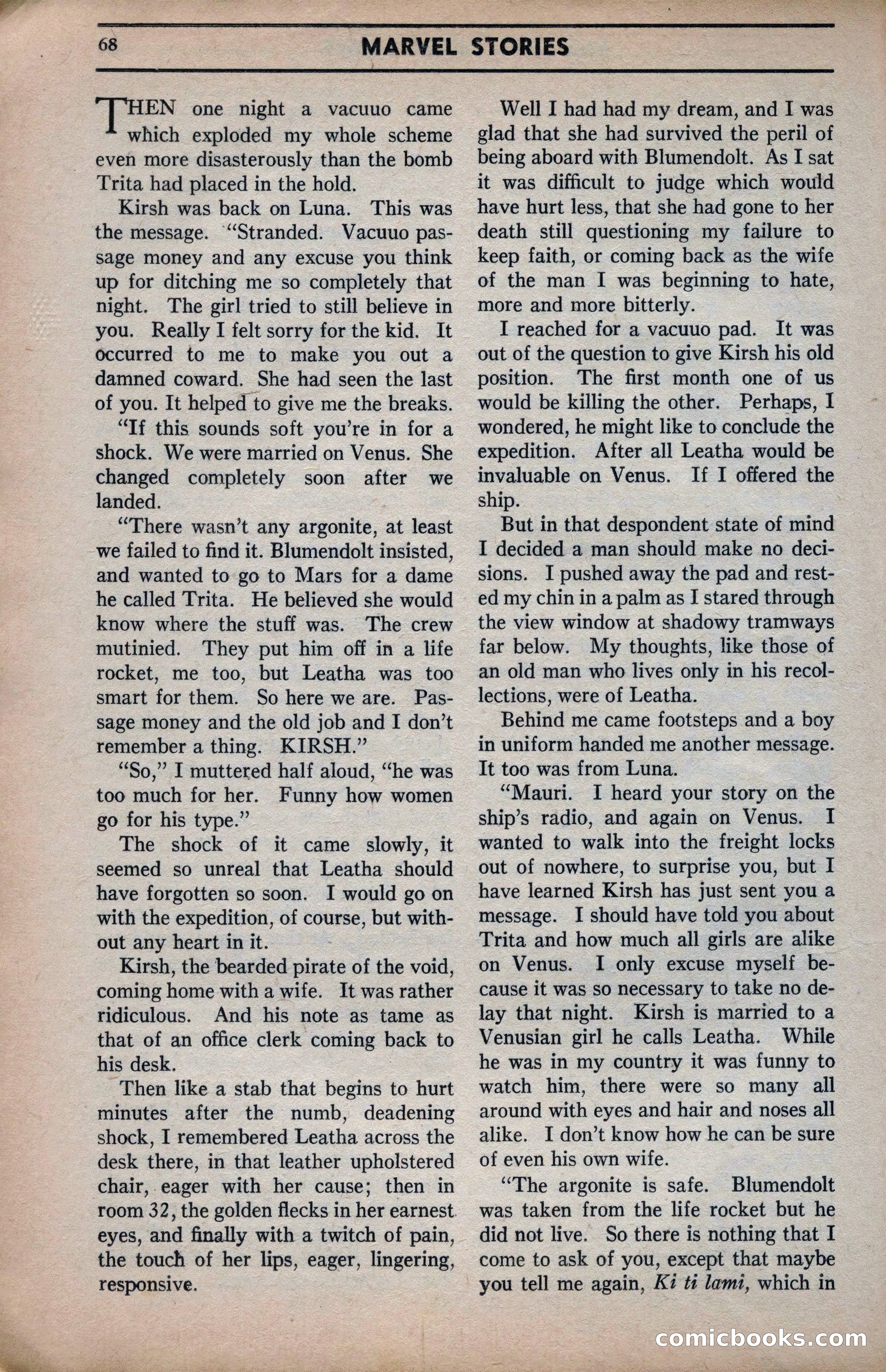 Marvel Stories, April 1941 — page 68 of 116