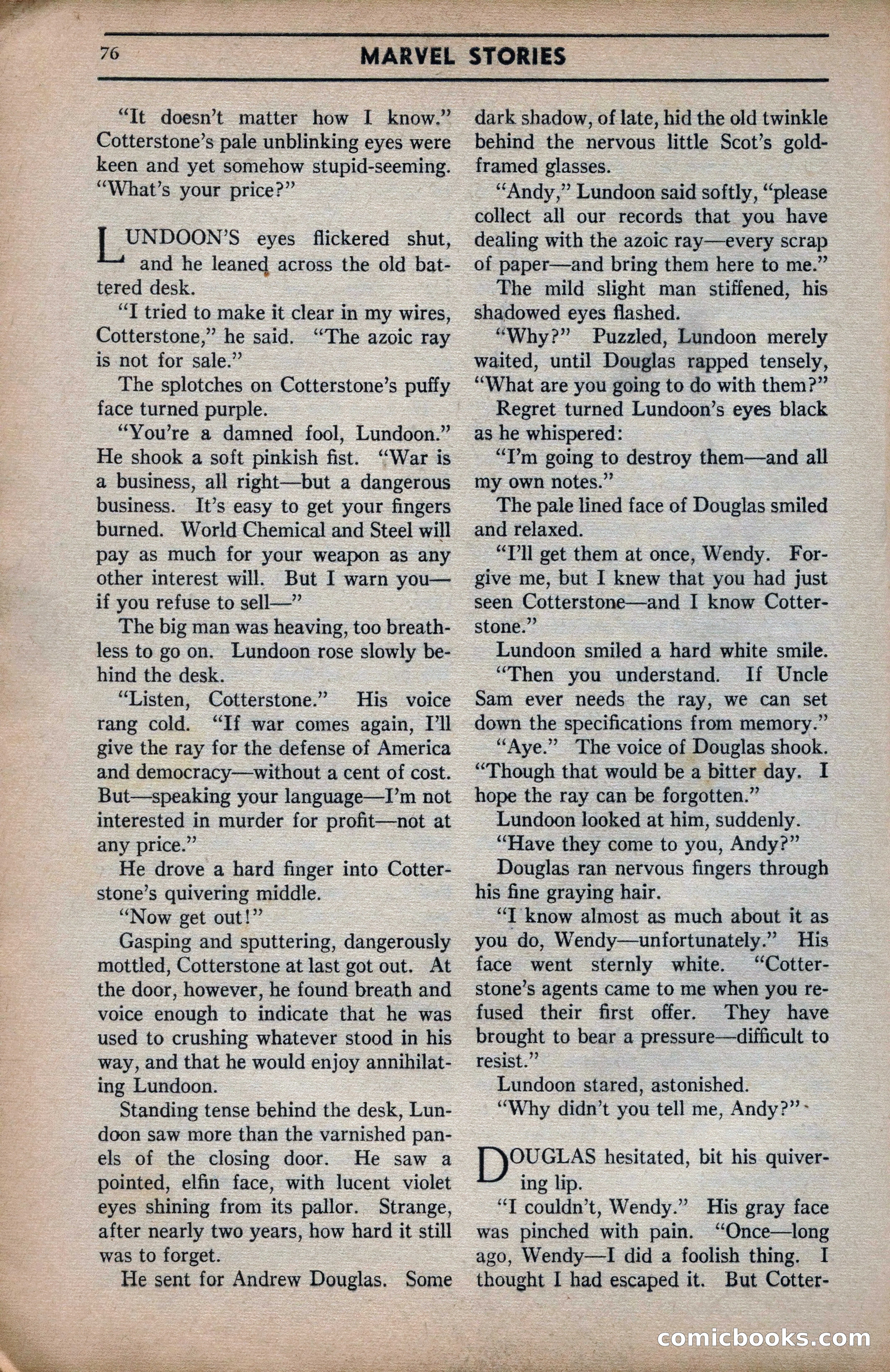 Marvel Stories, April 1941 — page 76 of 116