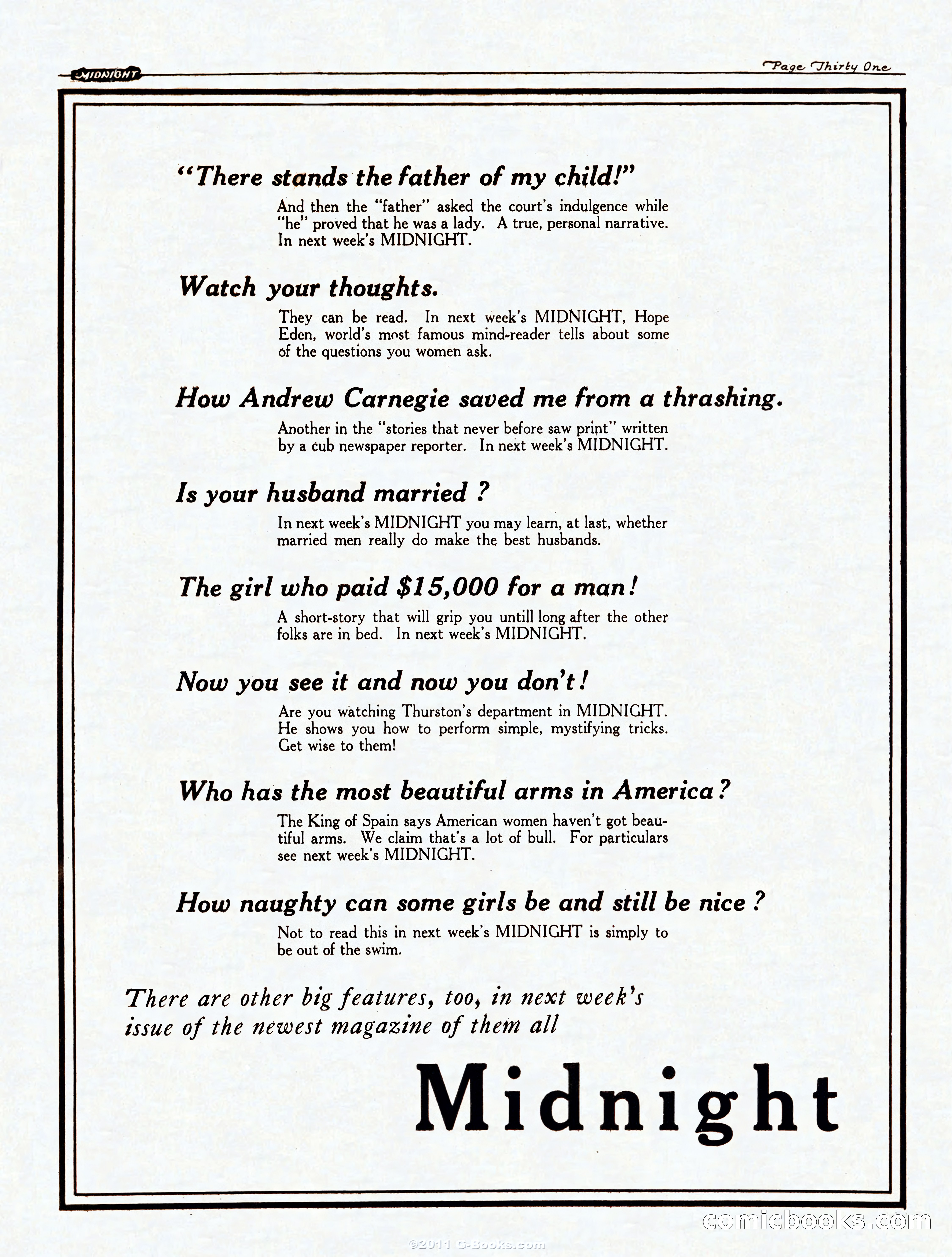 Midnight, September 9, 1922 — page 31 of 32