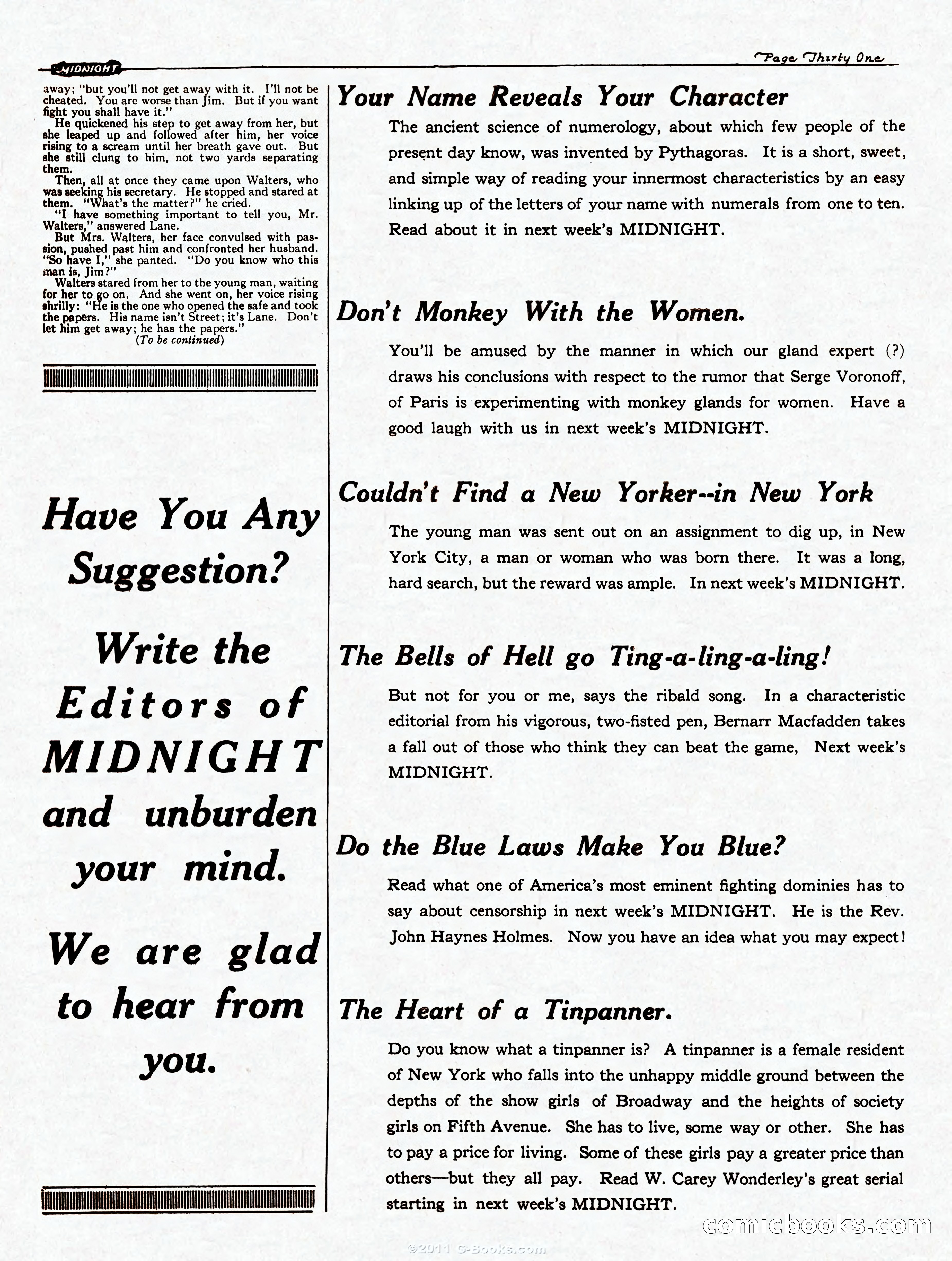 Midnight, October 7, 1922 — page 31 of 32