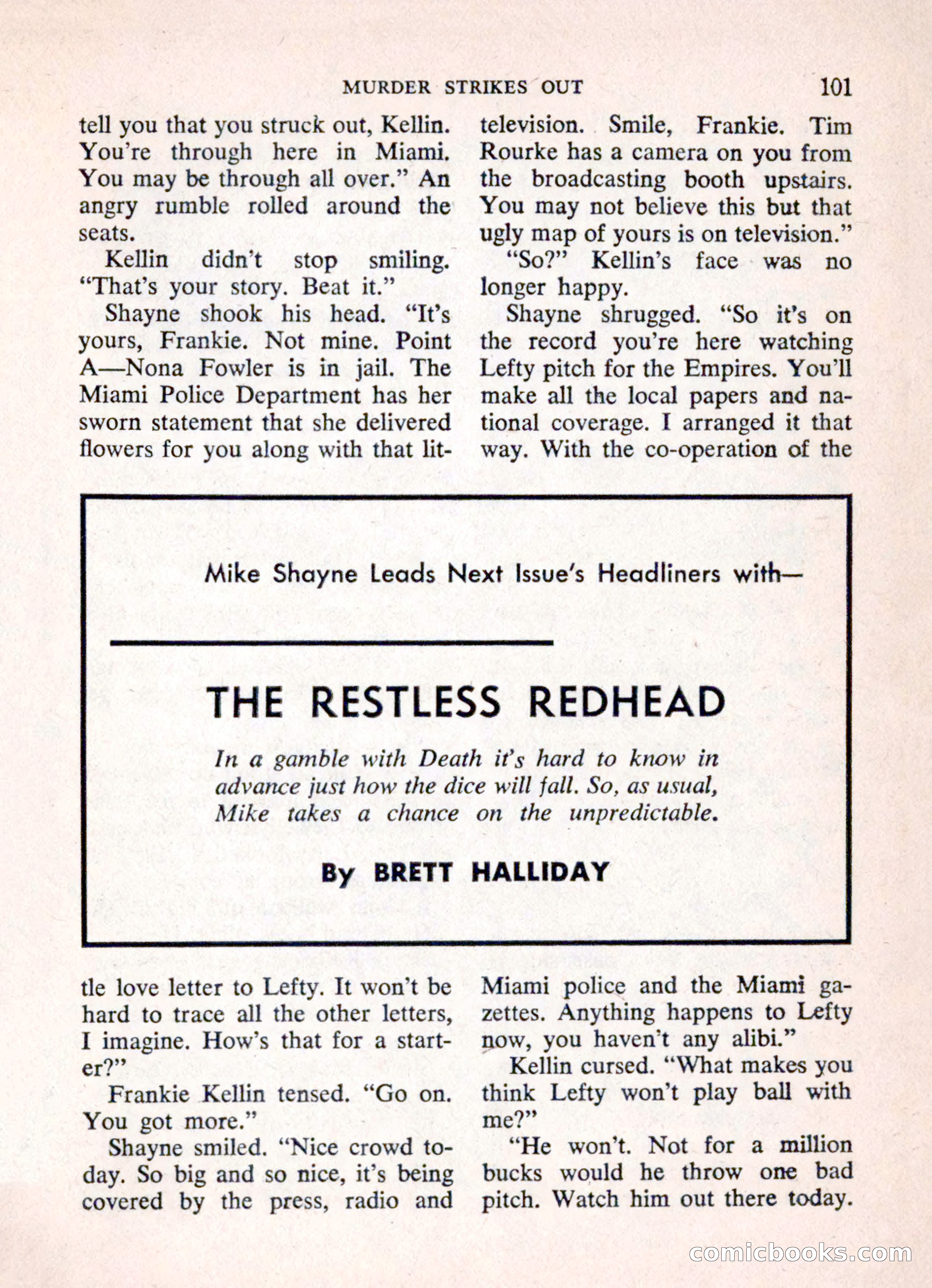 Mike Shayne Mystery Magazine, March 1962 — page 103 of 132