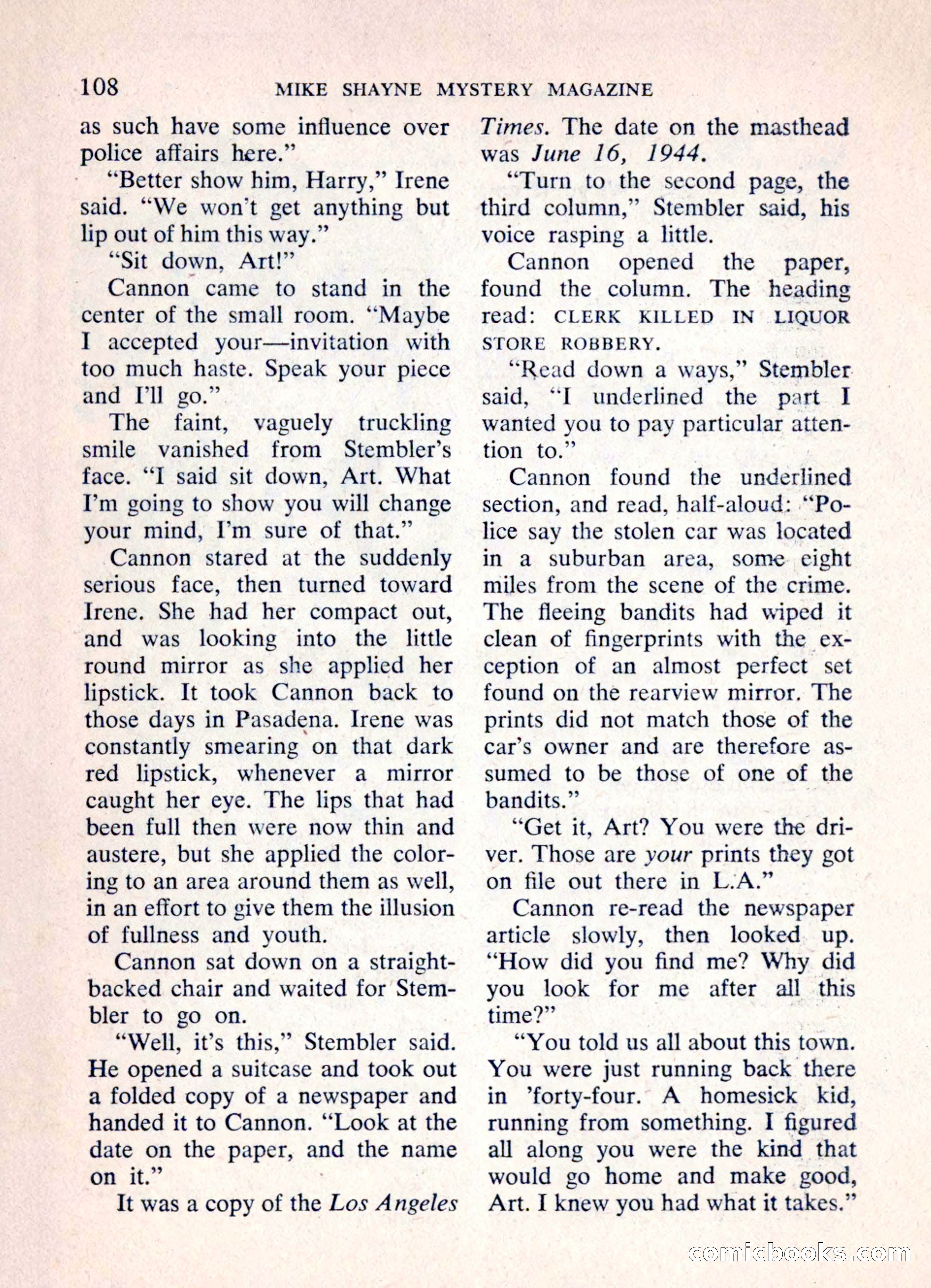 Mike Shayne Mystery Magazine, March 1962 — page 110 of 132
