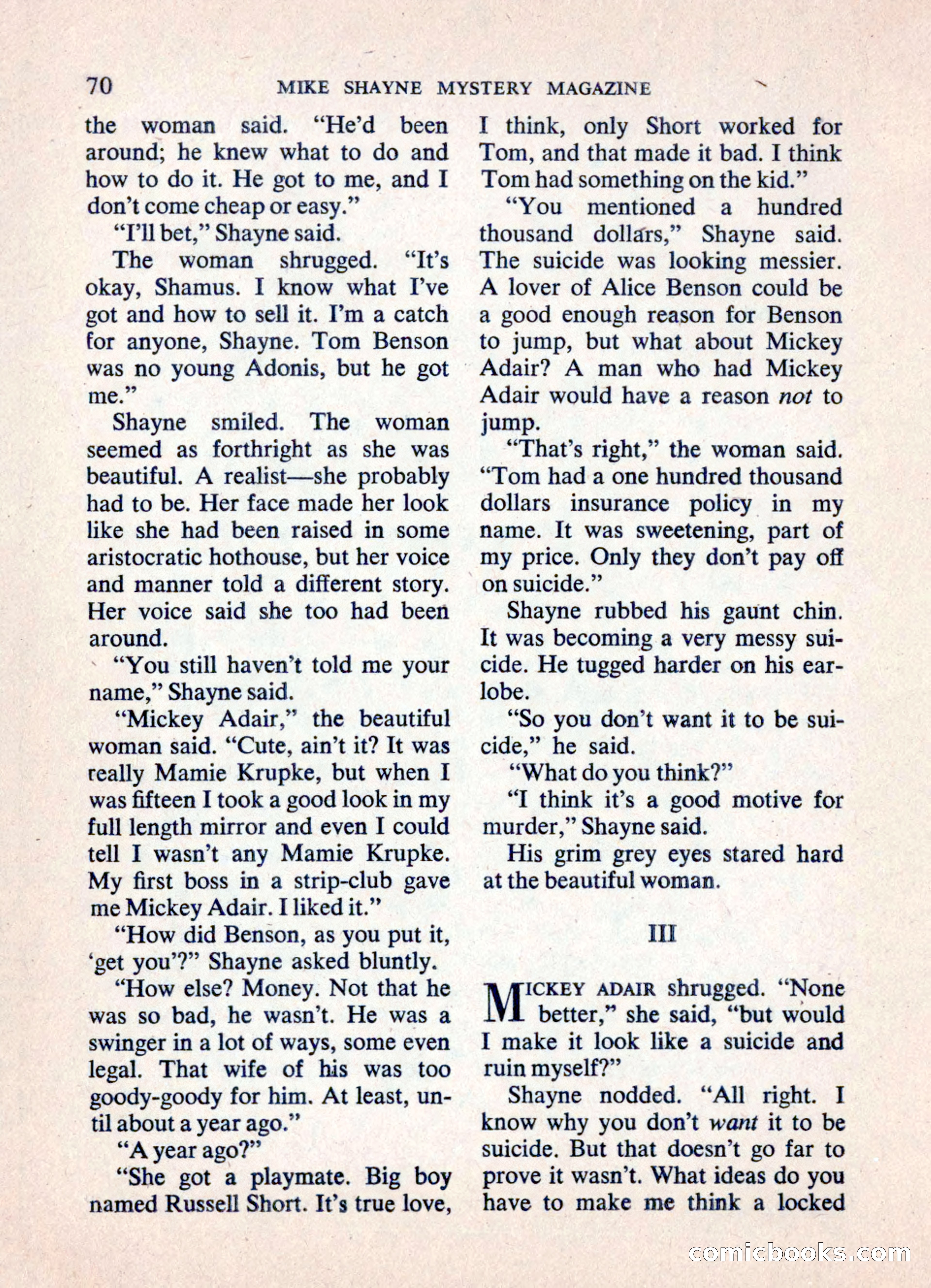 Mike Shayne Mystery Magazine — page 72 of 148