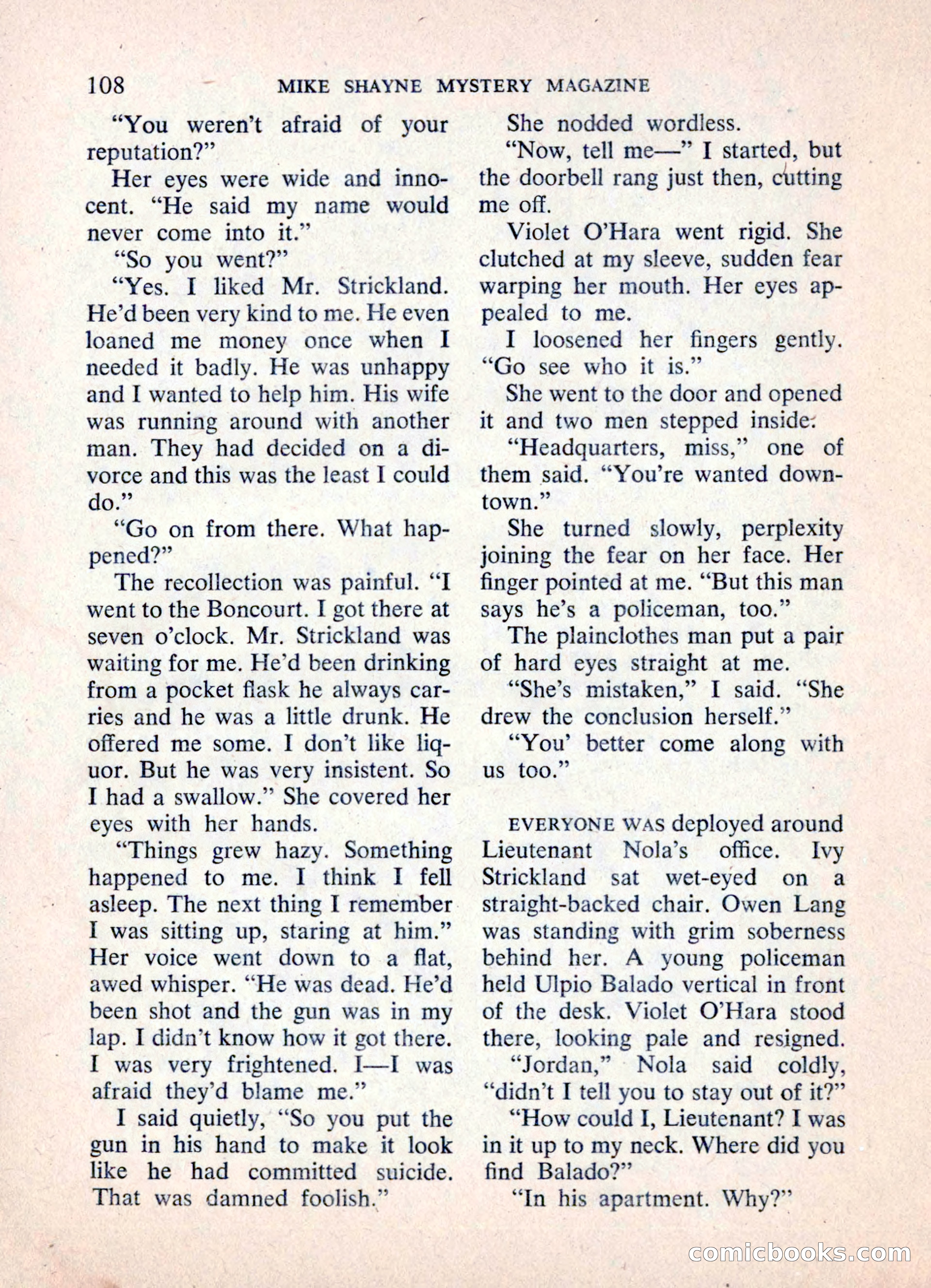 Mike Shayne Mystery Magazine — page 110 of 148