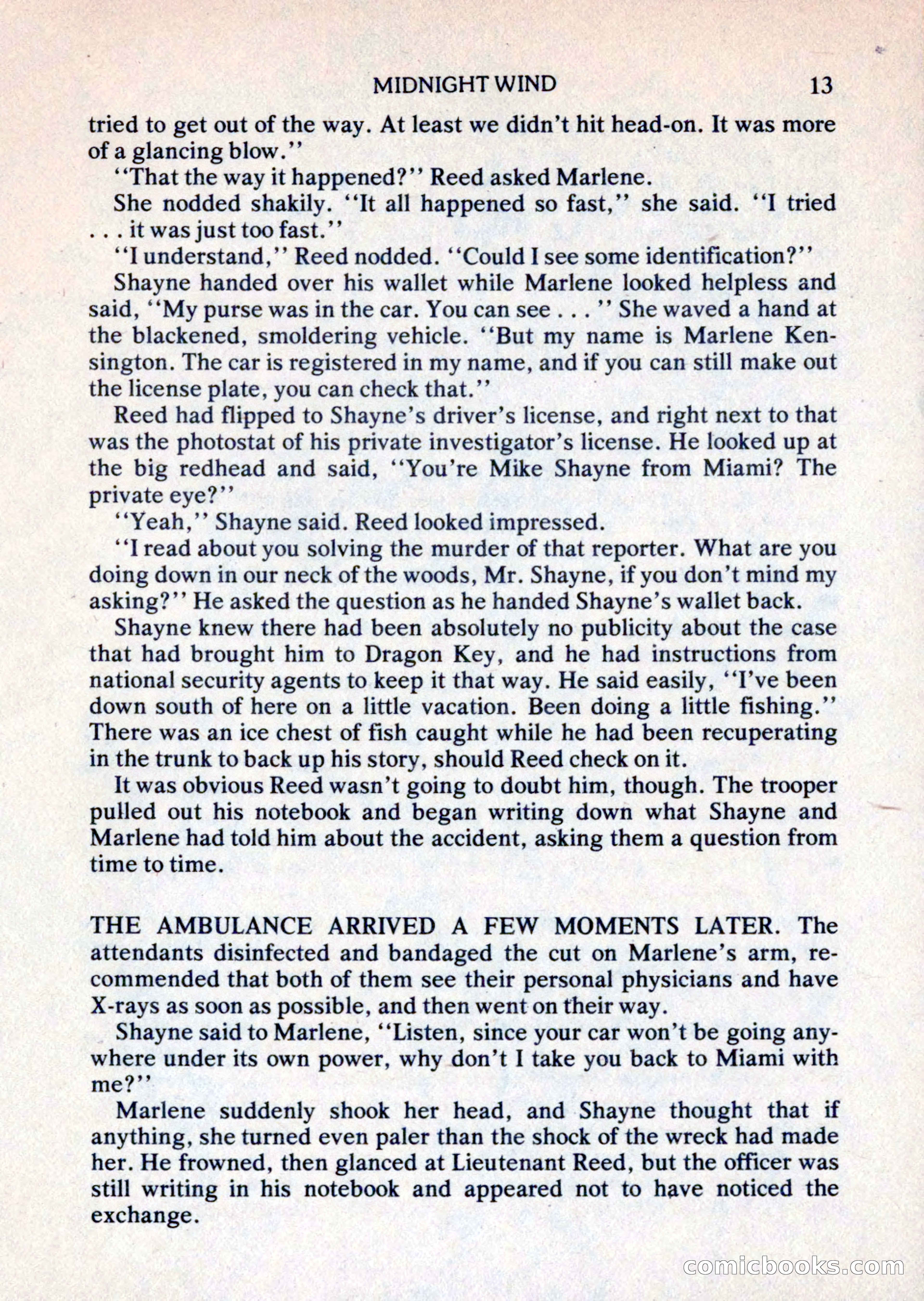 Mike Shayne Mystery Magazine, August 1981 — page 13 of 132