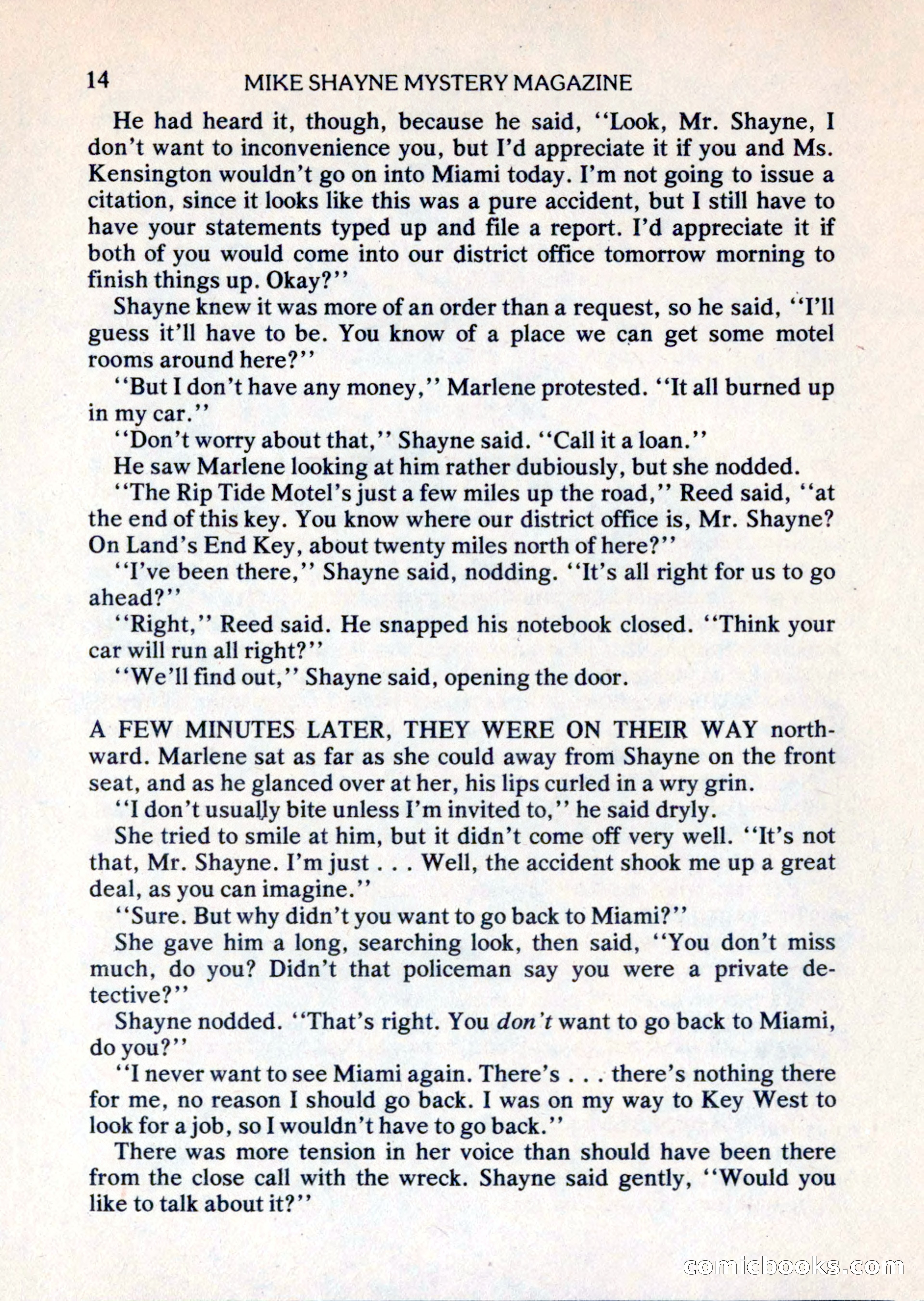 Mike Shayne Mystery Magazine, August 1981 — page 14 of 132