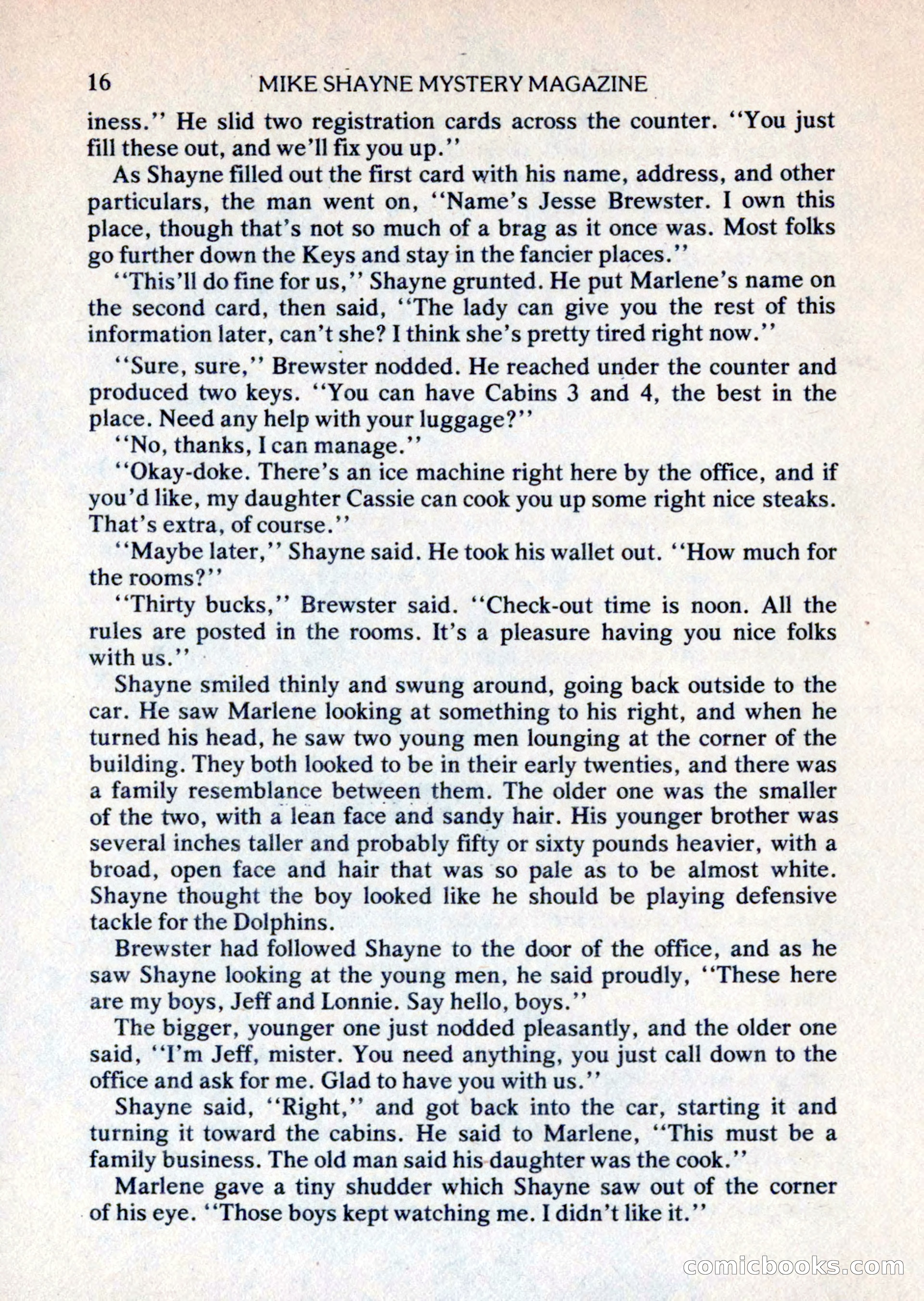 Mike Shayne Mystery Magazine, August 1981 — page 16 of 132