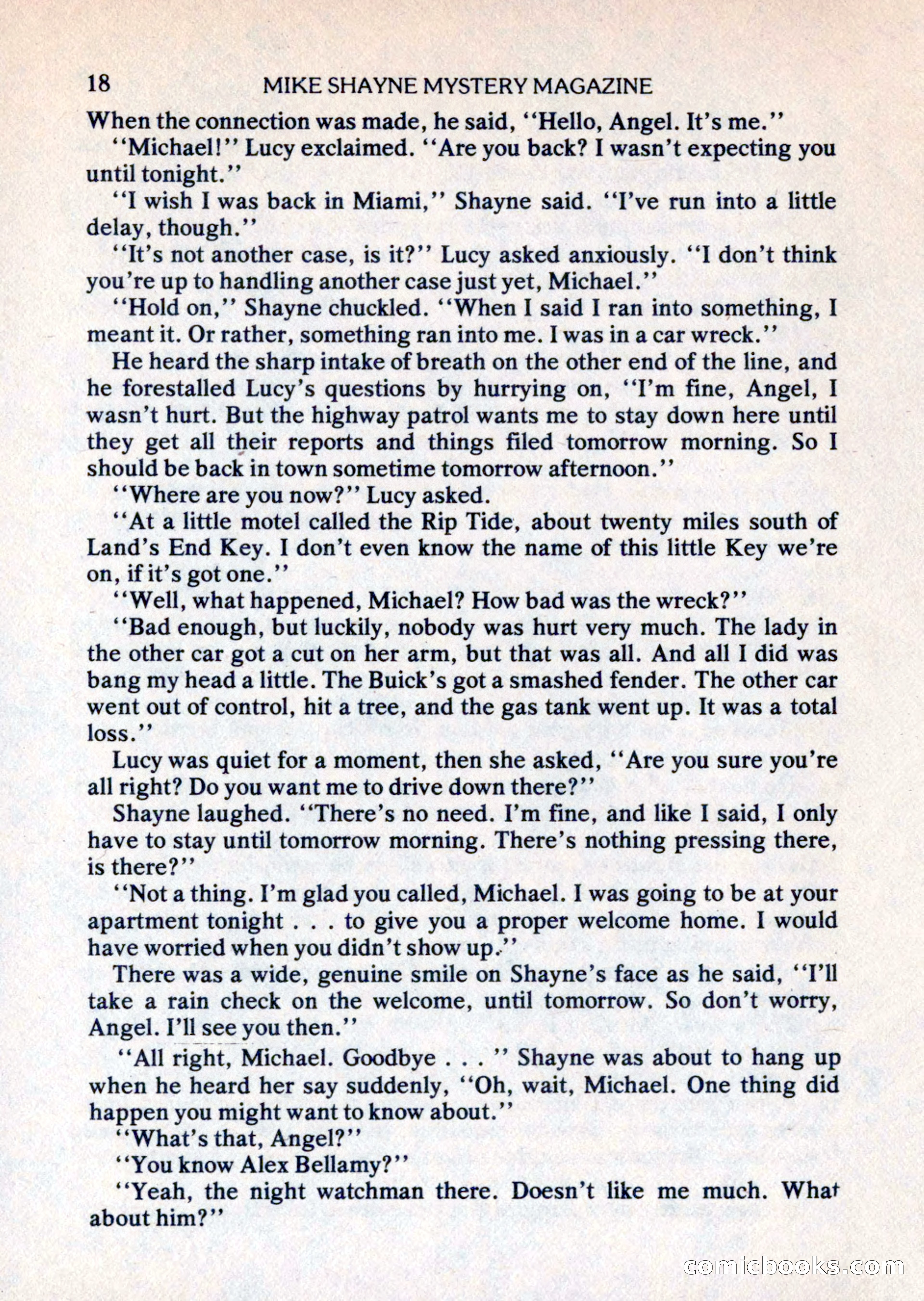 Mike Shayne Mystery Magazine, August 1981 — page 18 of 132