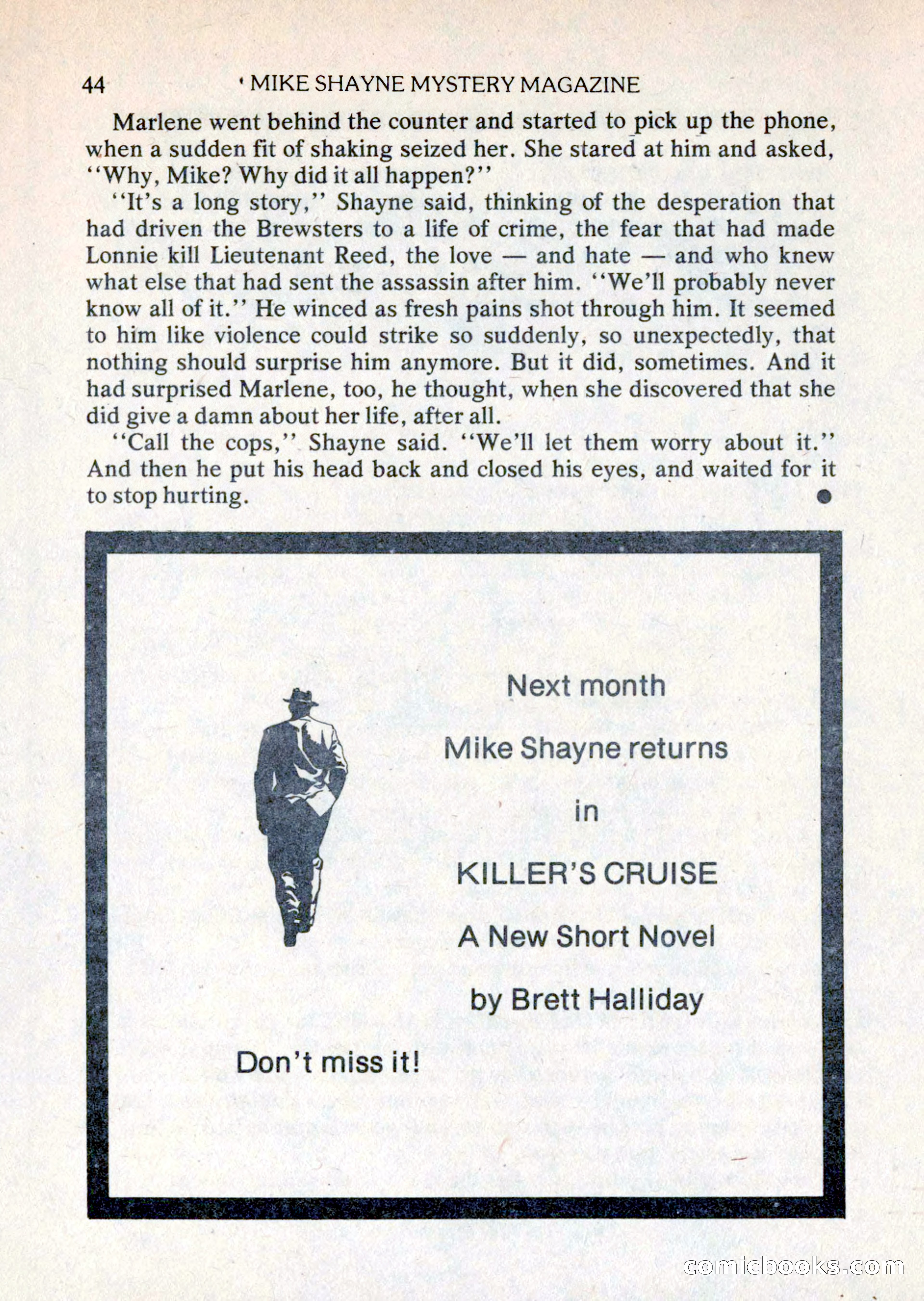 Mike Shayne Mystery Magazine, August 1981 — page 44 of 132