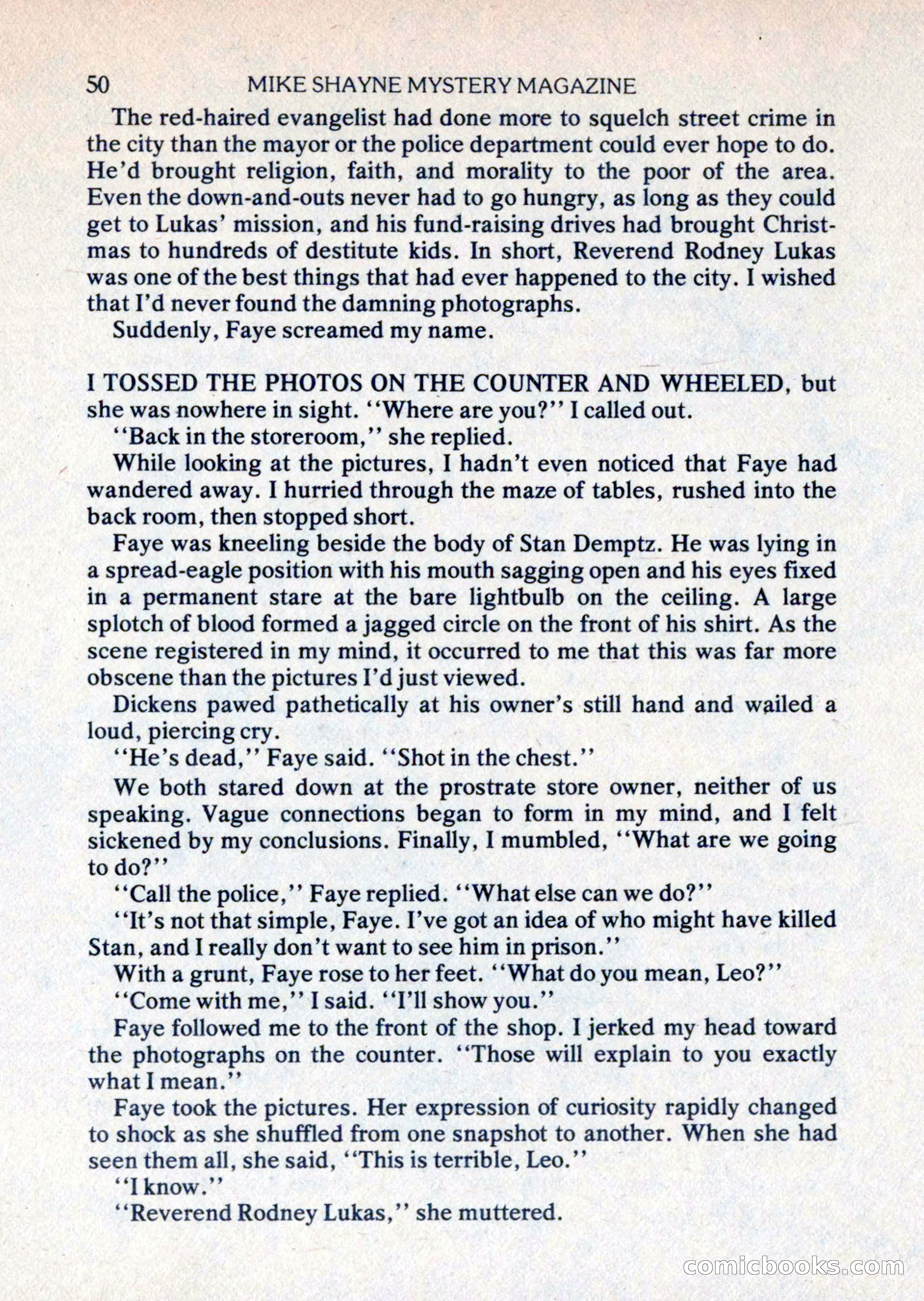 Mike Shayne Mystery Magazine, August 1981 — page 50 of 132