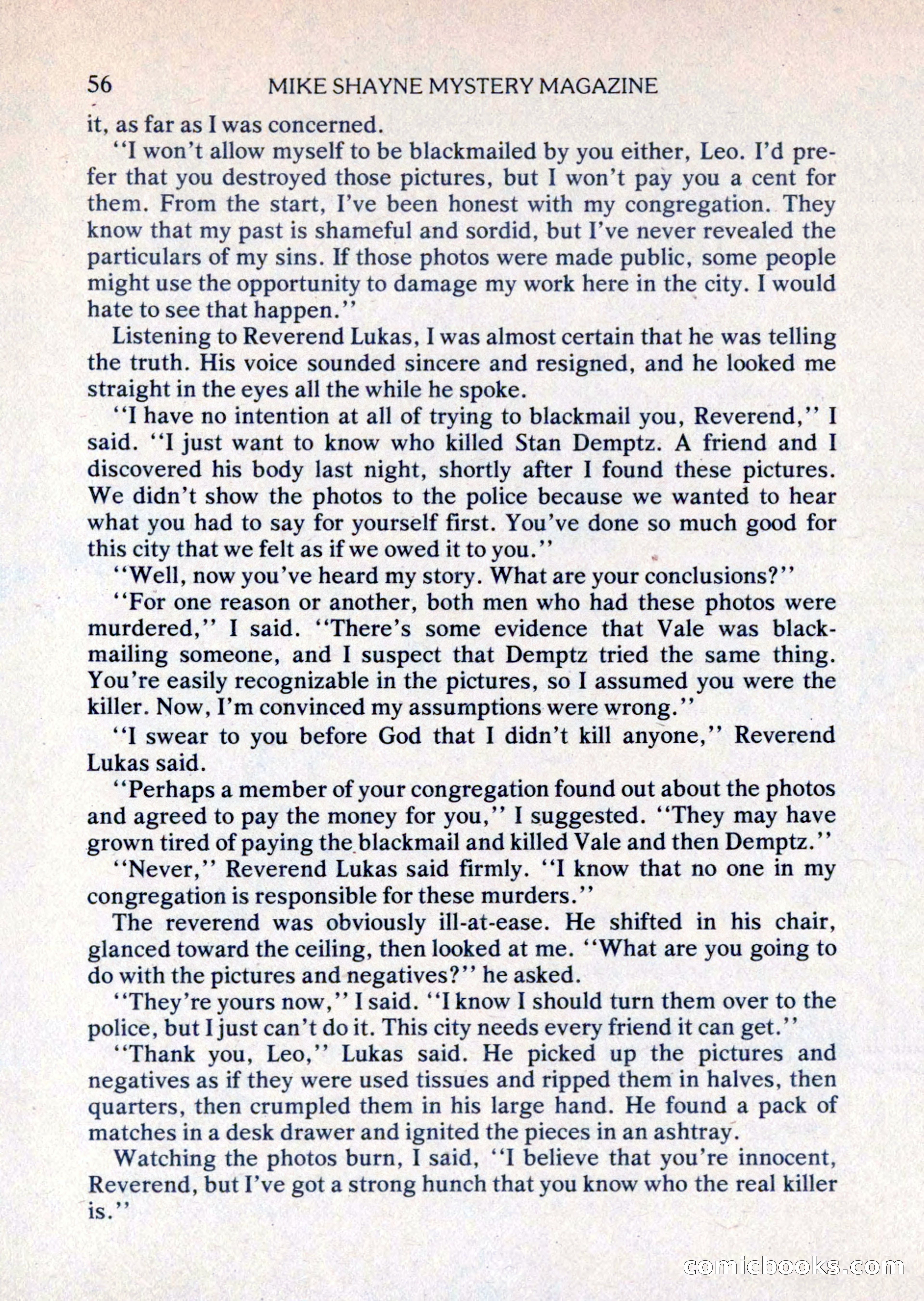 Mike Shayne Mystery Magazine, August 1981 — page 56 of 132