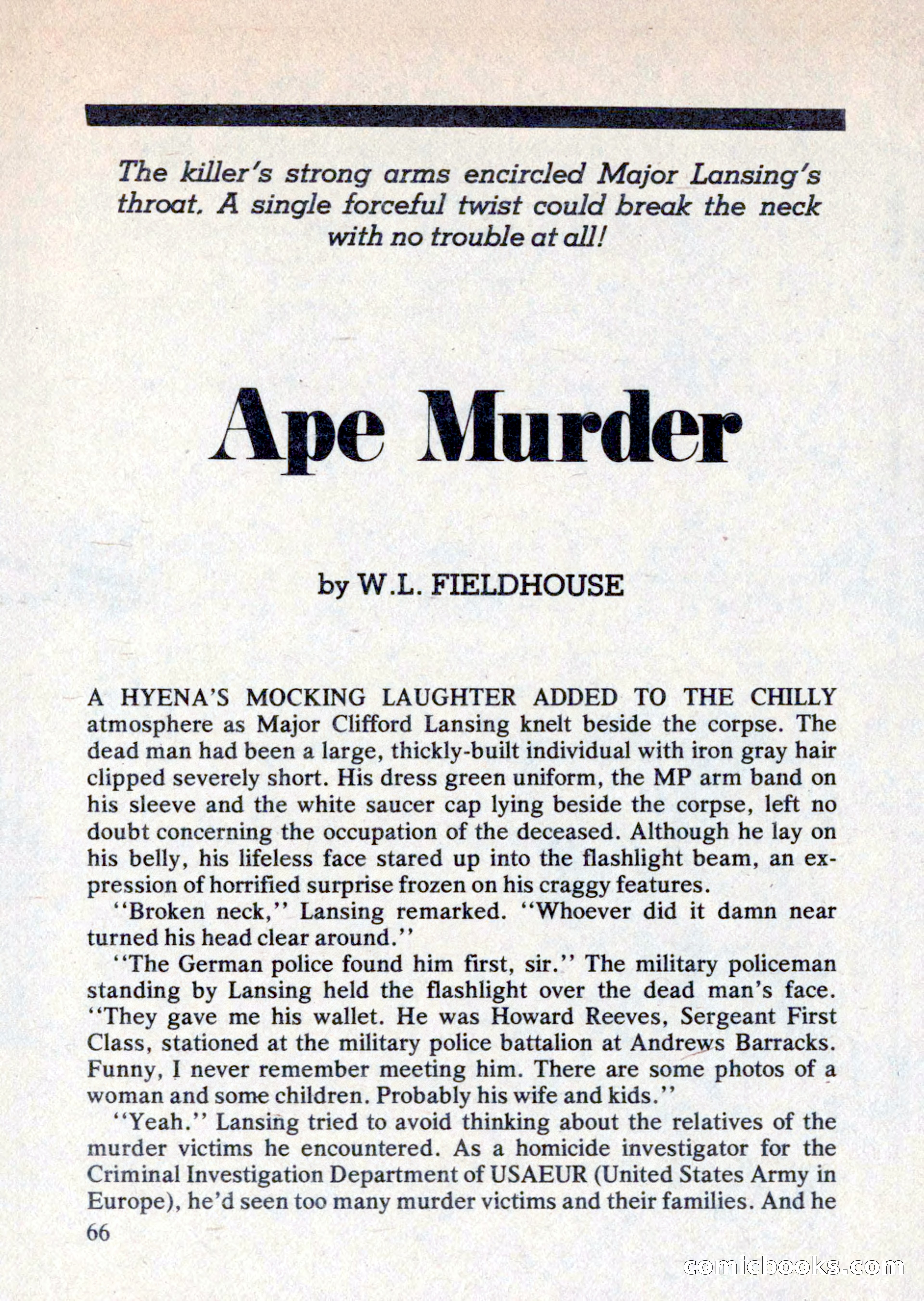 Mike Shayne Mystery Magazine, August 1981 — page 66 of 132