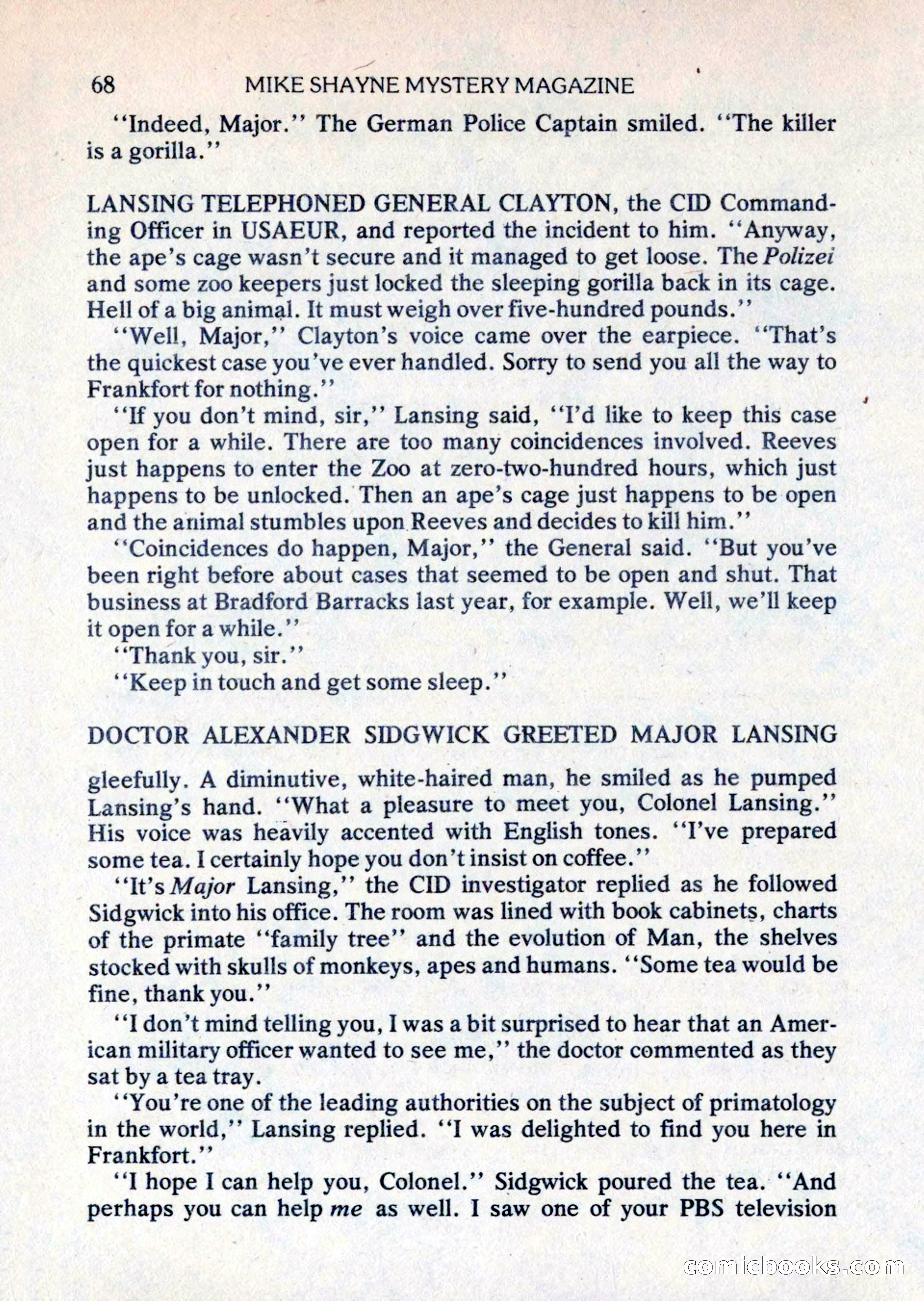 Mike Shayne Mystery Magazine, August 1981 — page 68 of 132