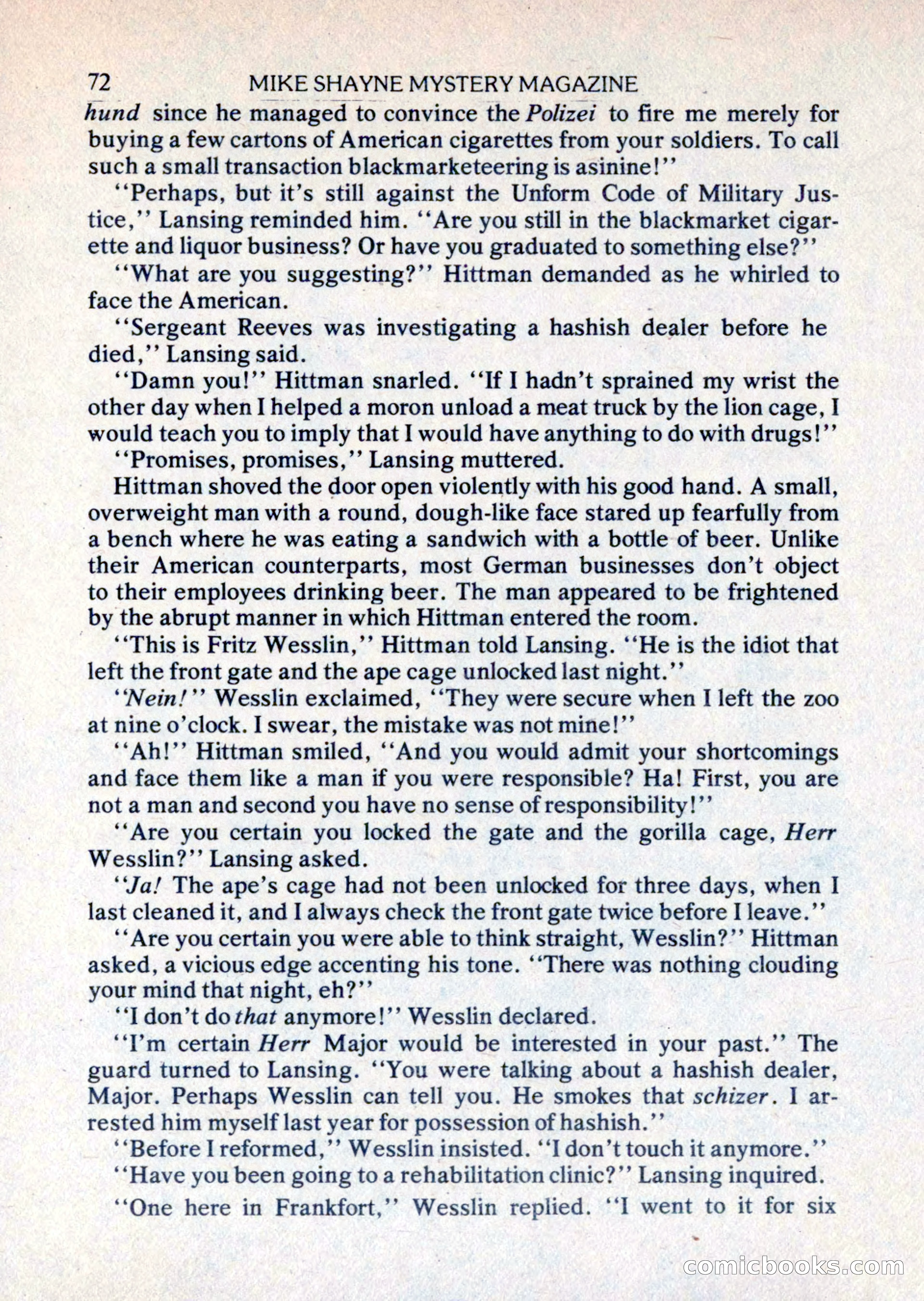 Mike Shayne Mystery Magazine, August 1981 — page 72 of 132