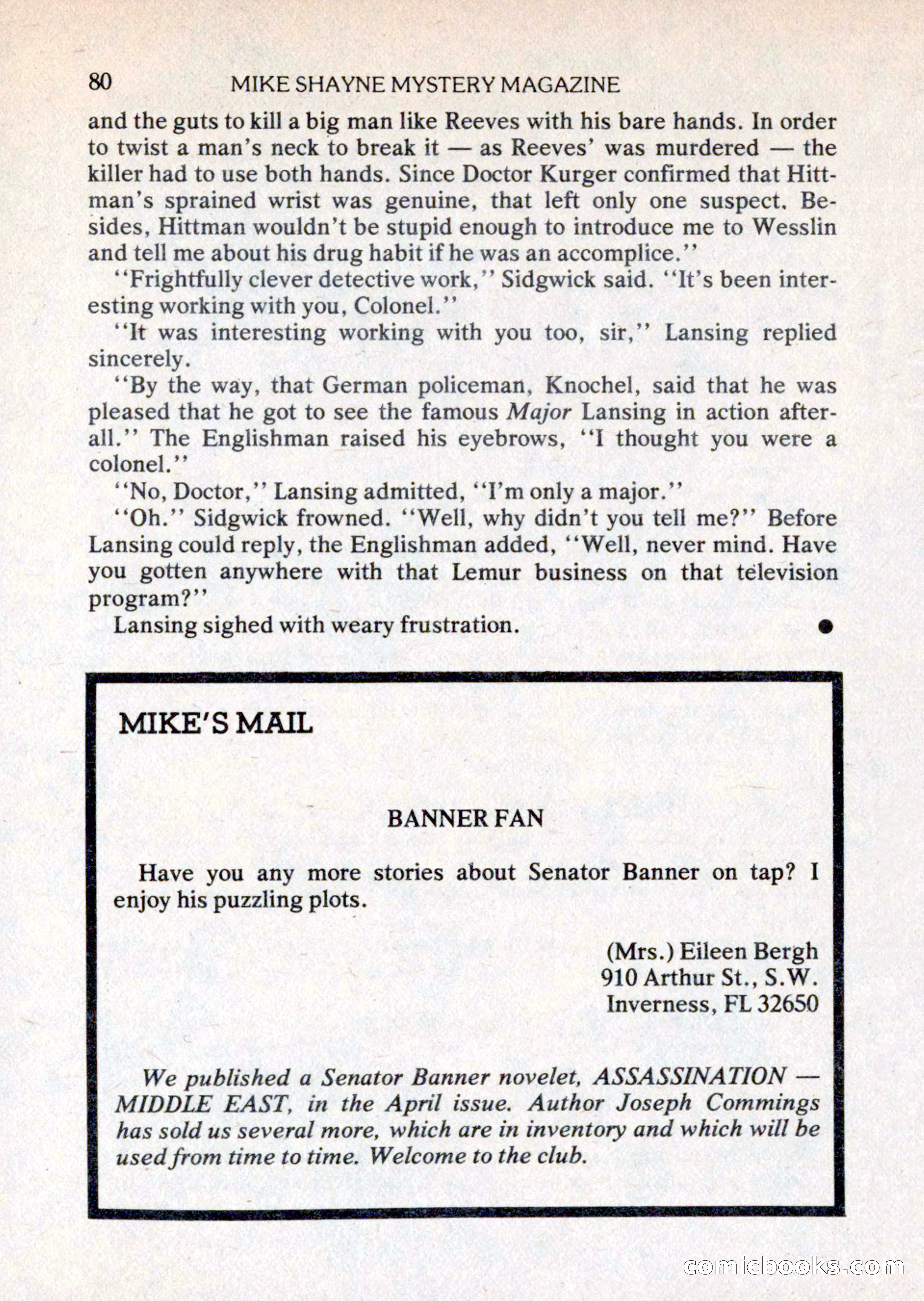 Mike Shayne Mystery Magazine, August 1981 — page 80 of 132