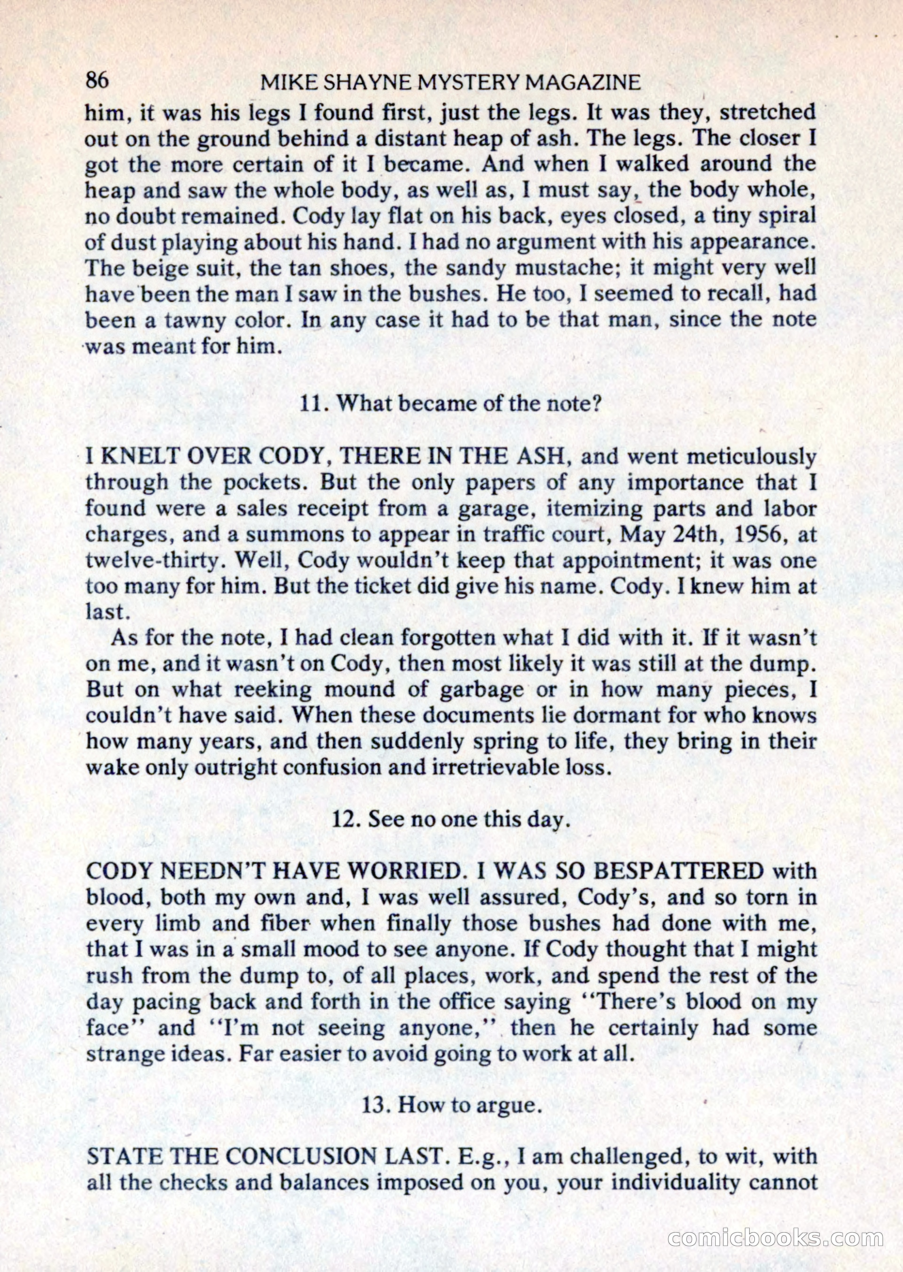 Mike Shayne Mystery Magazine, August 1981 — page 86 of 132