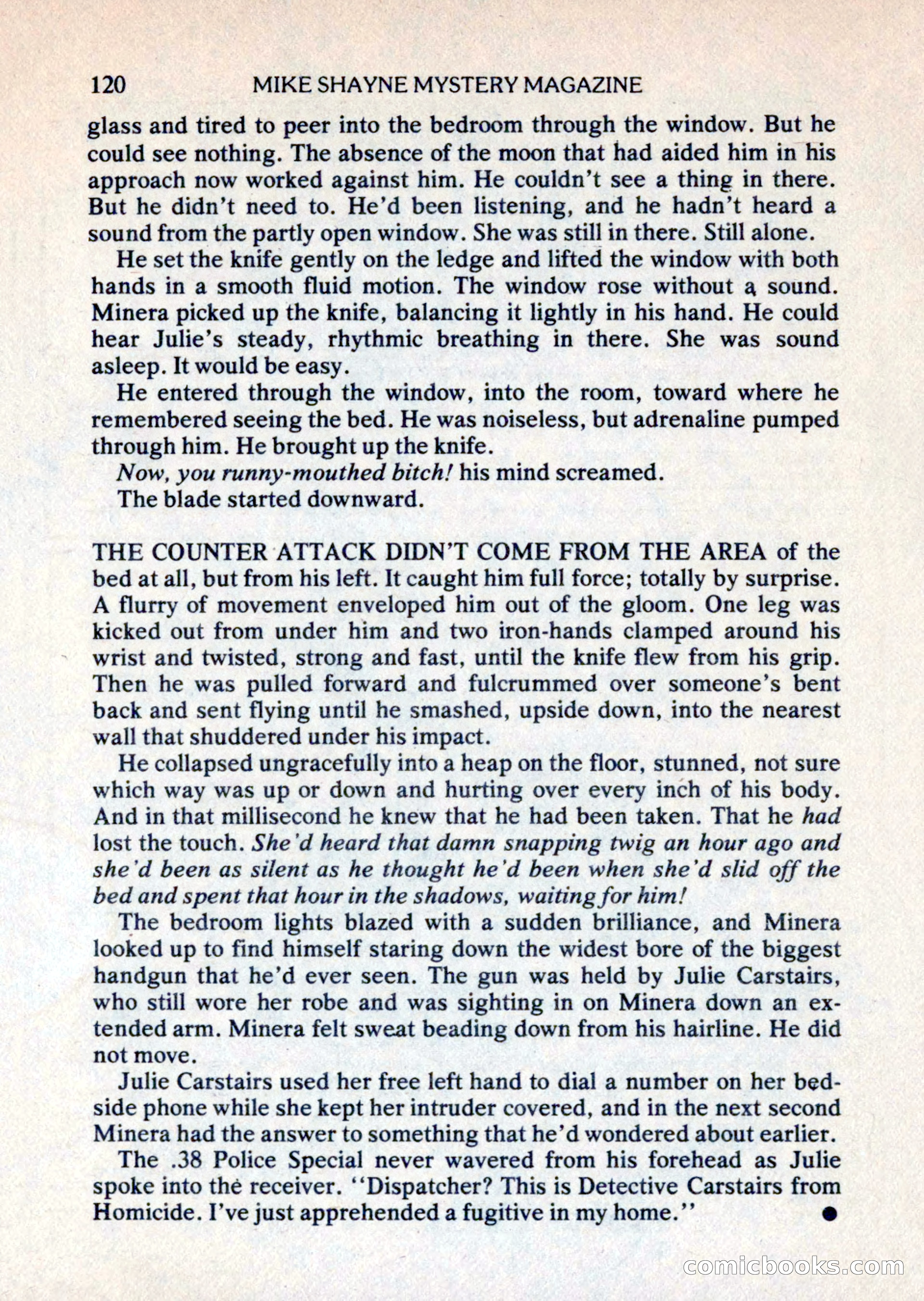 Mike Shayne Mystery Magazine, August 1981 — page 120 of 132