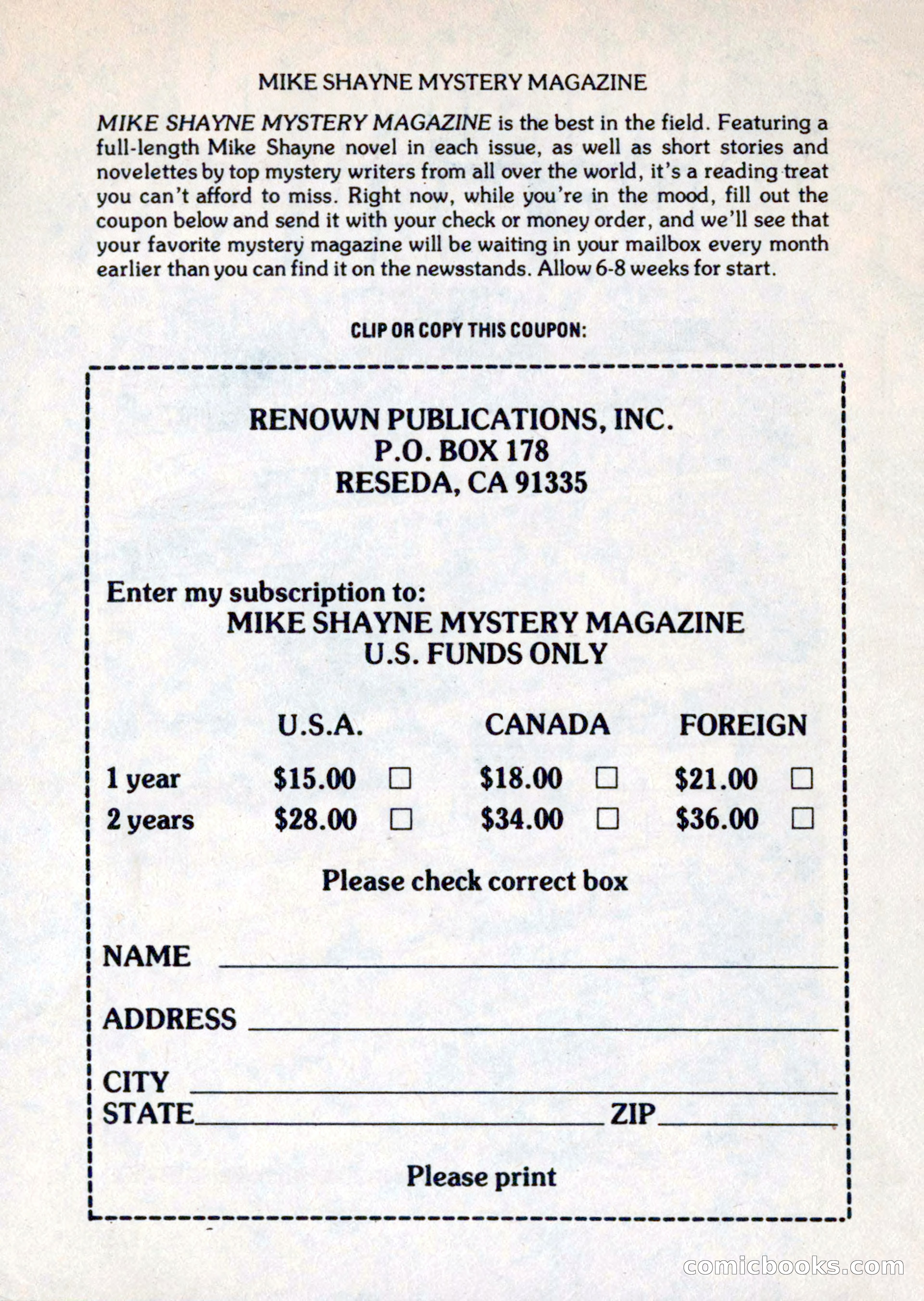 Mike Shayne Mystery Magazine, August 1981 — page 124 of 132