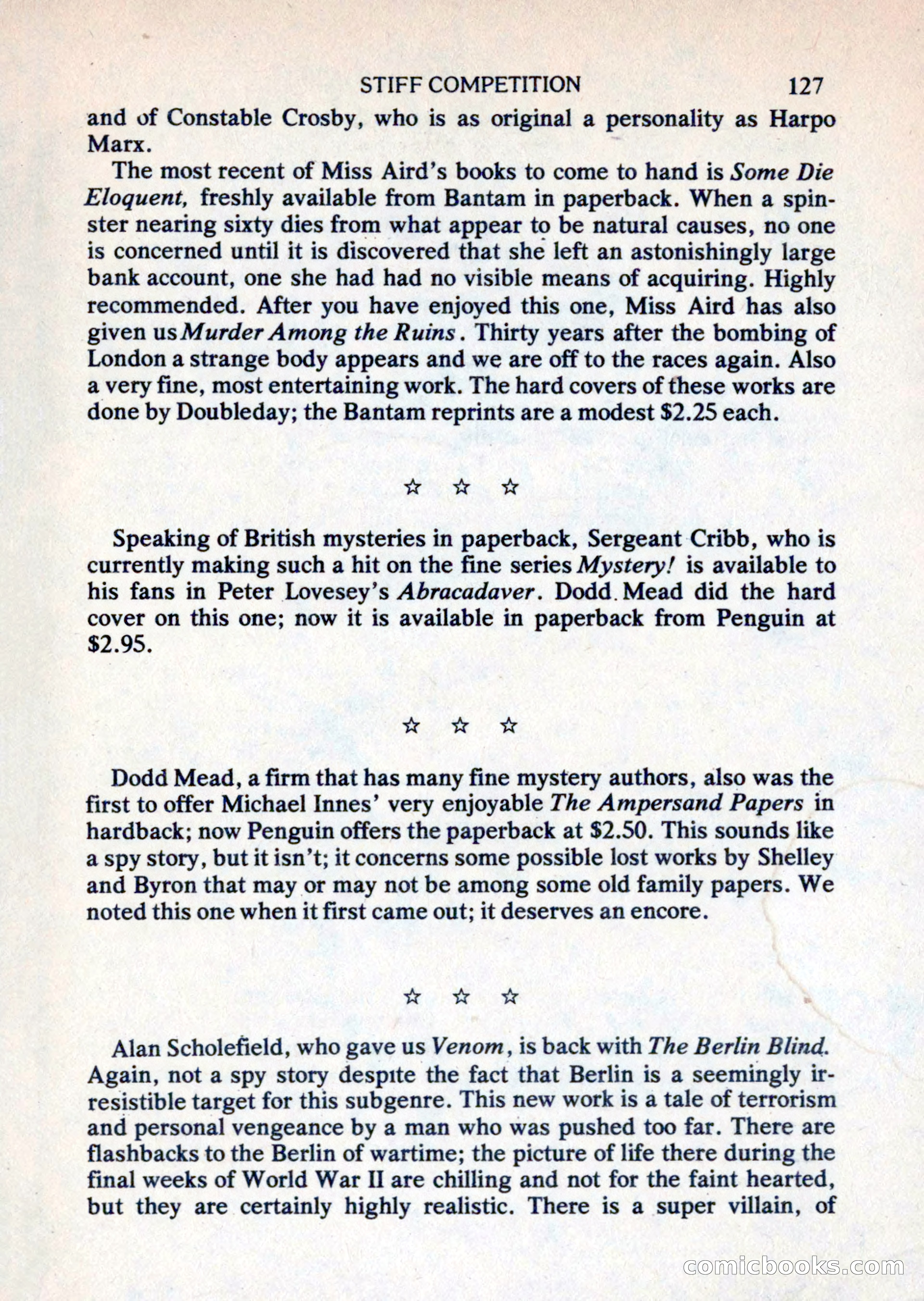 Mike Shayne Mystery Magazine, August 1981 — page 127 of 132