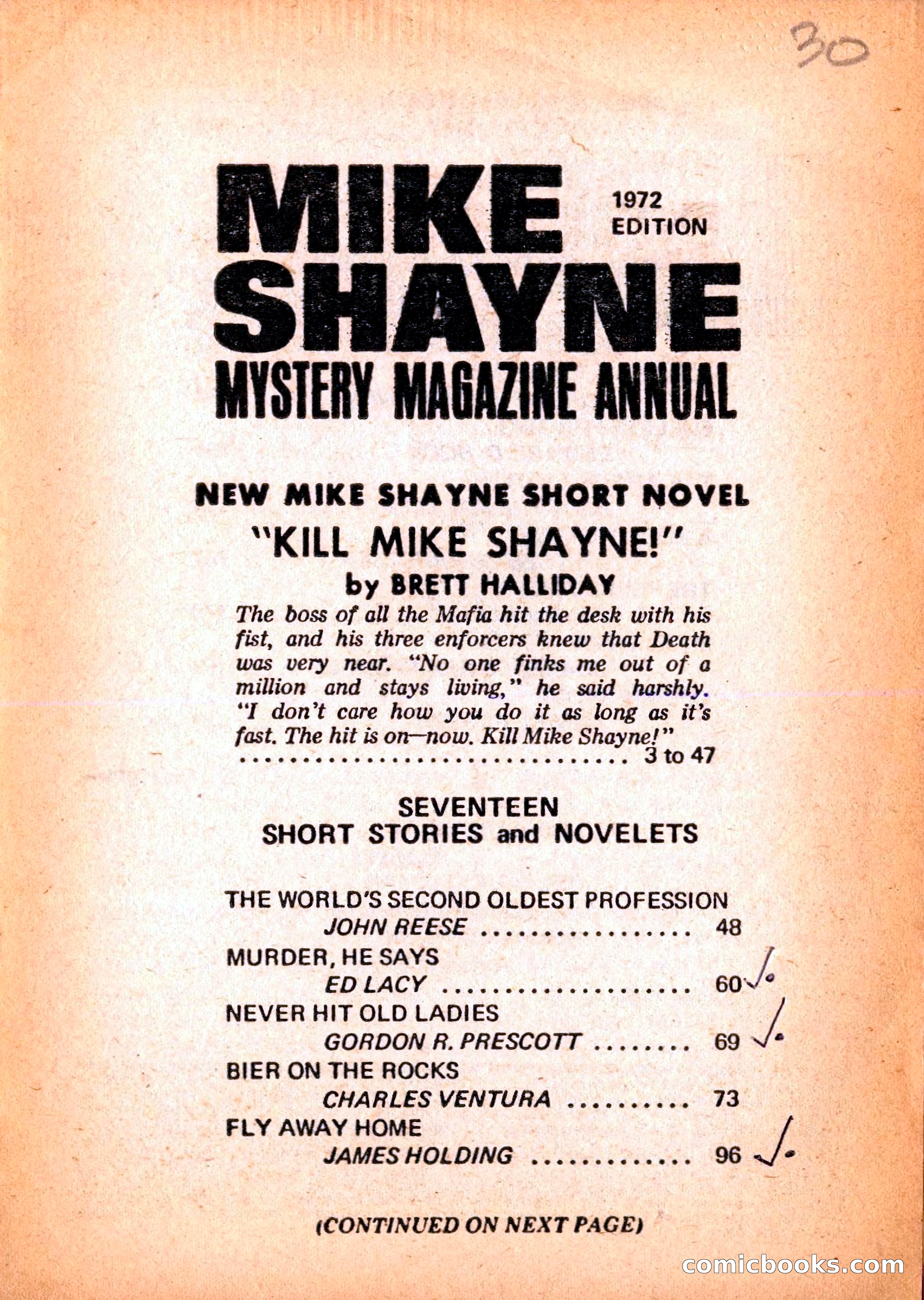 Mike Shayne Mystery Magazine Annual — page 3 of 196