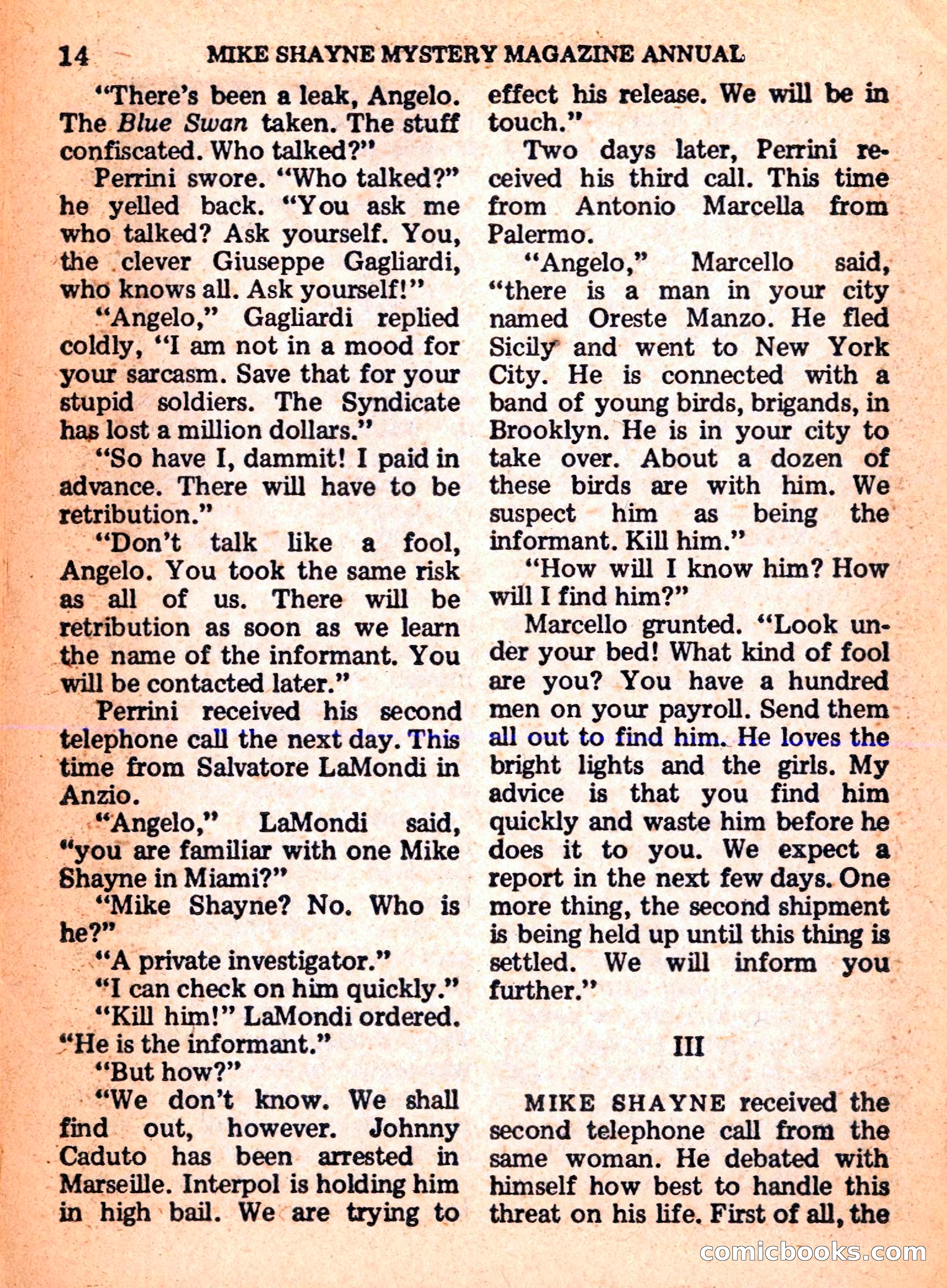 Mike Shayne Mystery Magazine Annual — page 16 of 196