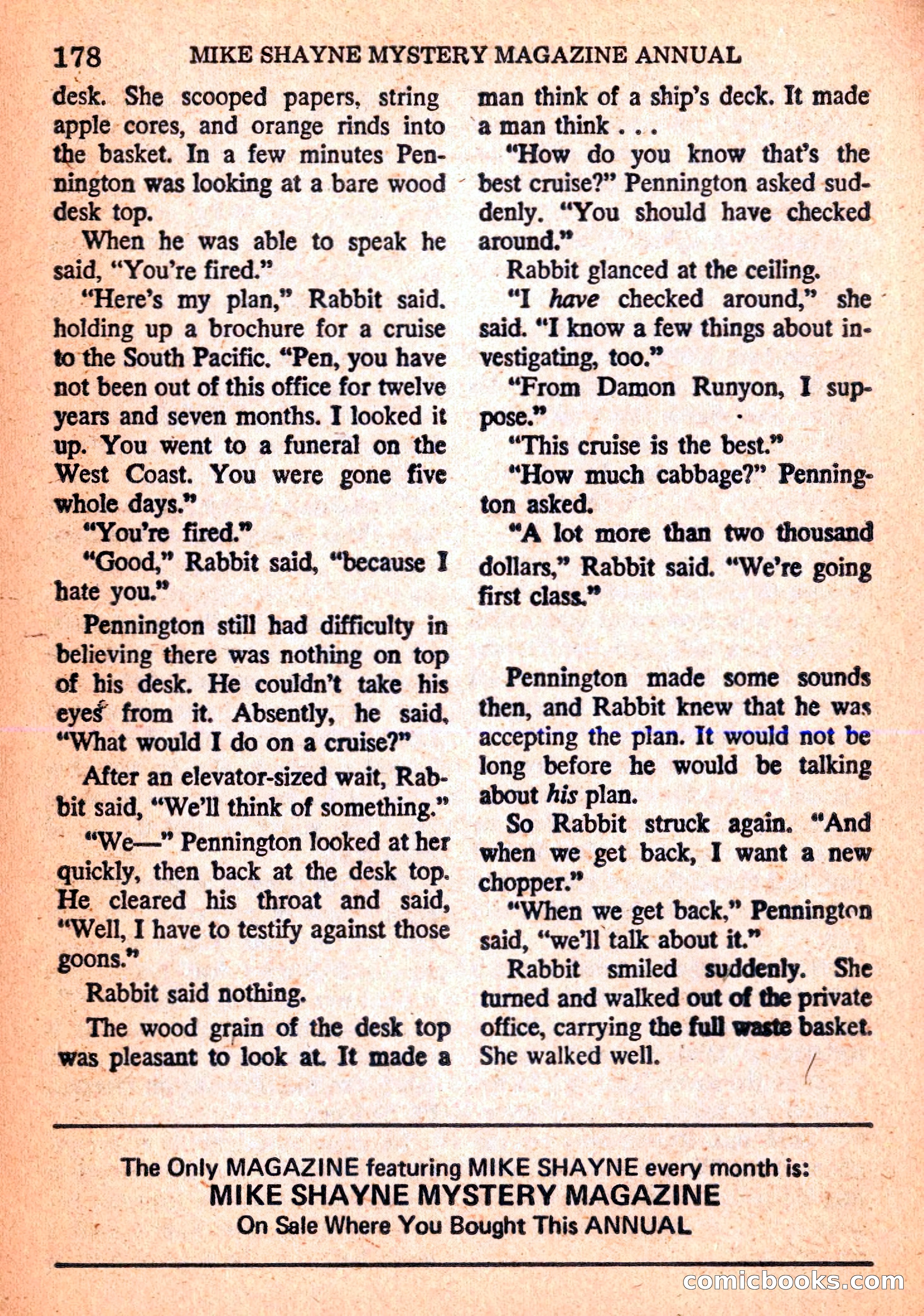 Mike Shayne Mystery Magazine Annual — page 180 of 196