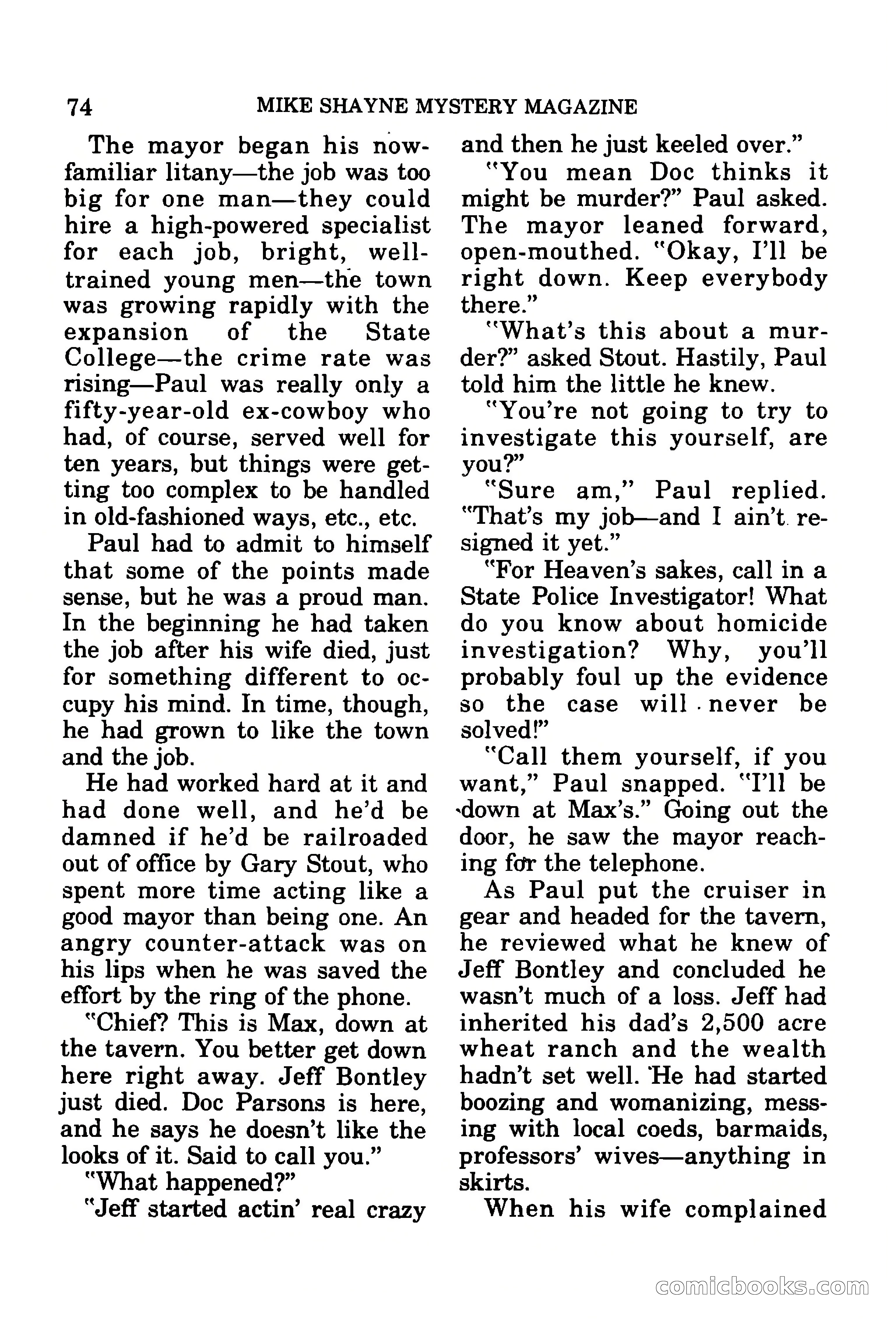 Mike Shayne Mystery Magazine, July 1977 — page 76 of 133