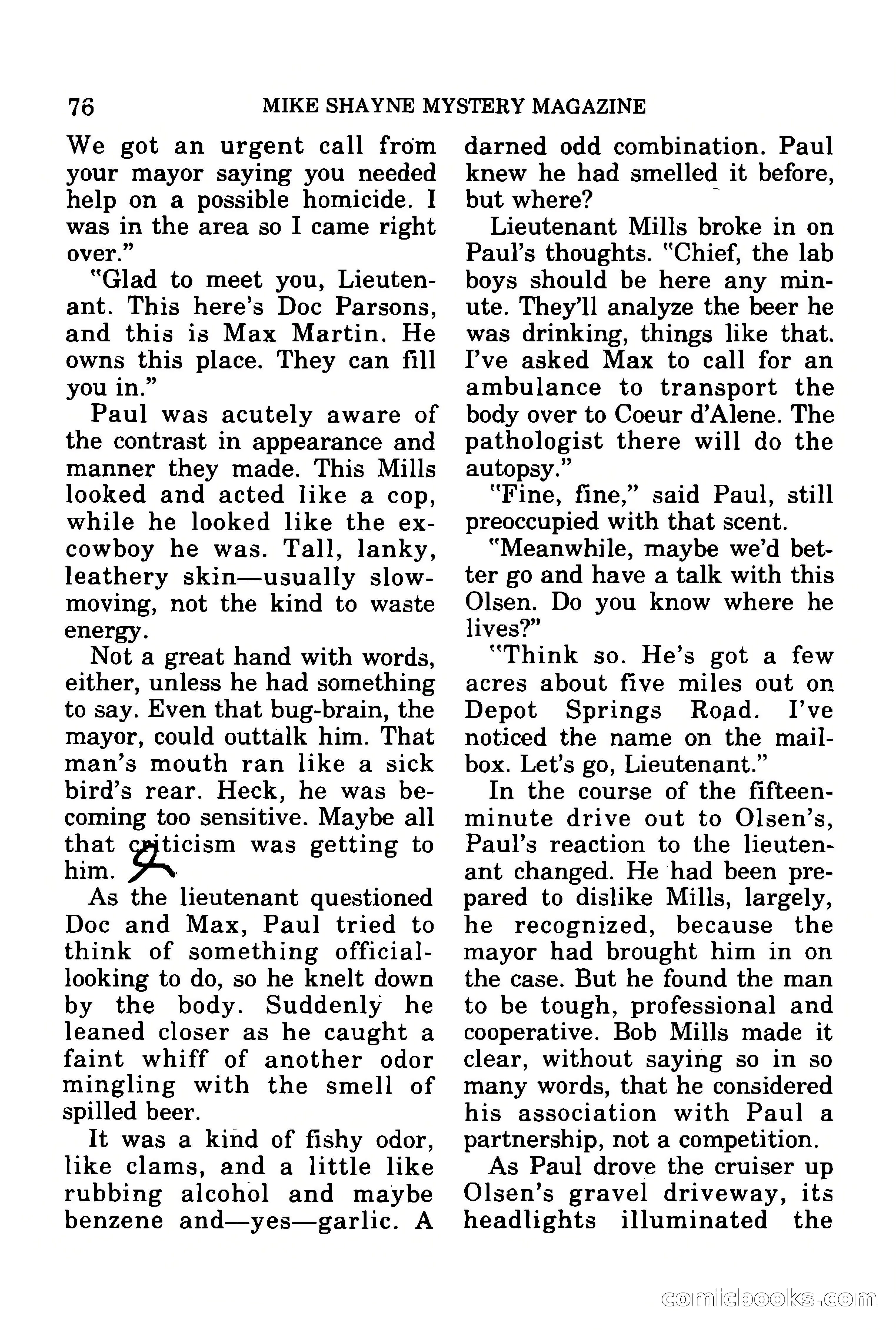 Mike Shayne Mystery Magazine, July 1977 — page 78 of 133