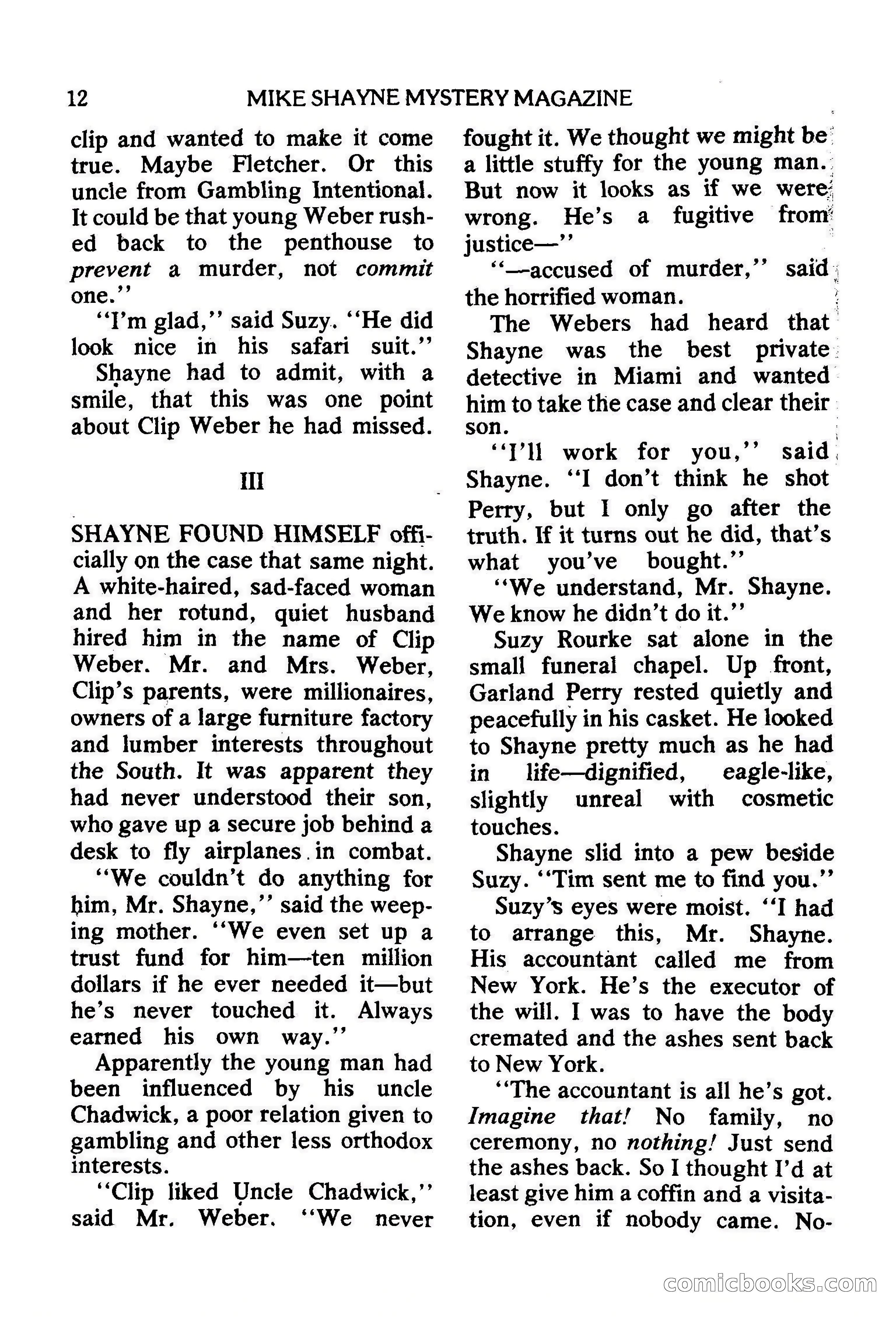 Mike Shayne Mystery Magazine, February 1979 — page 12 of 132
