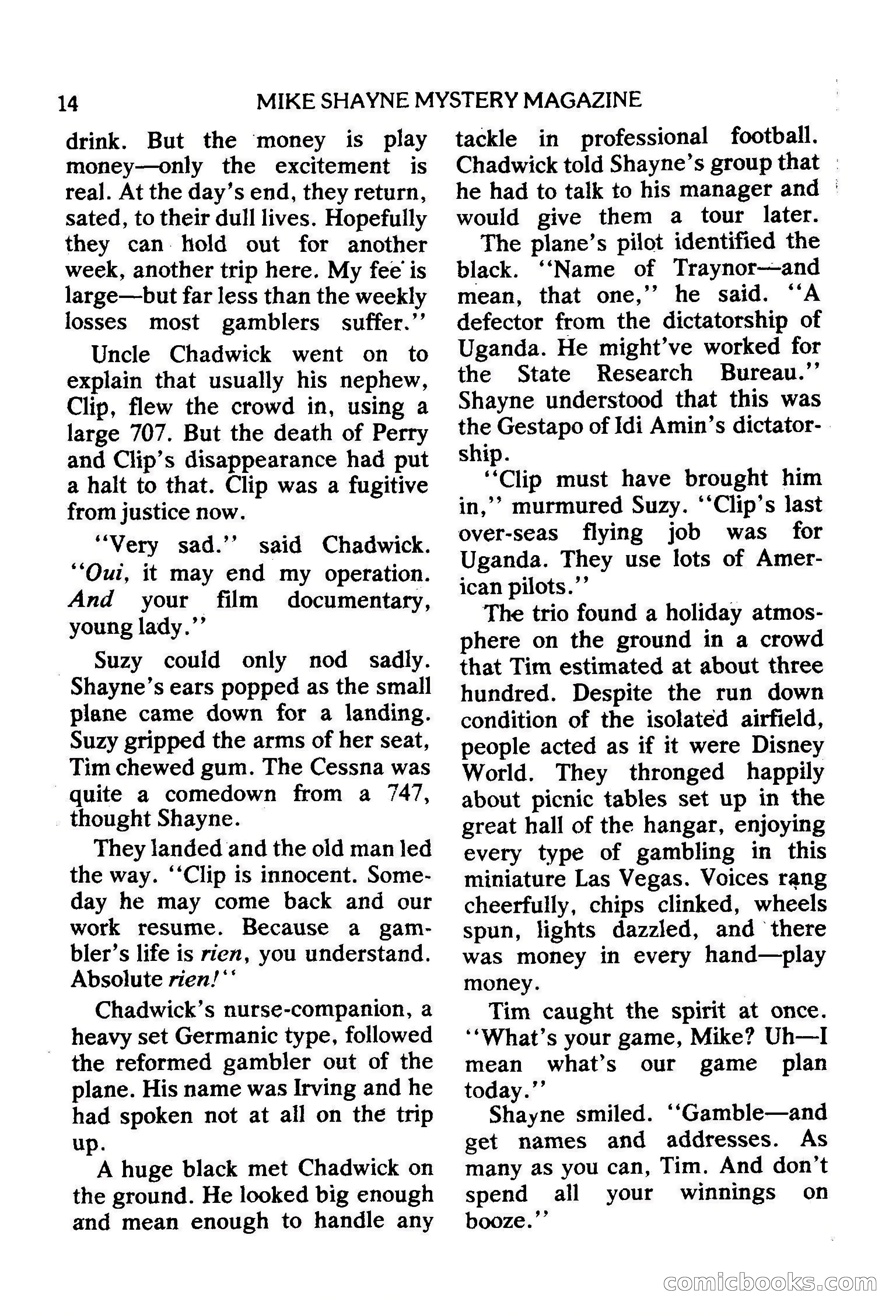 Mike Shayne Mystery Magazine, February 1979 — page 14 of 132