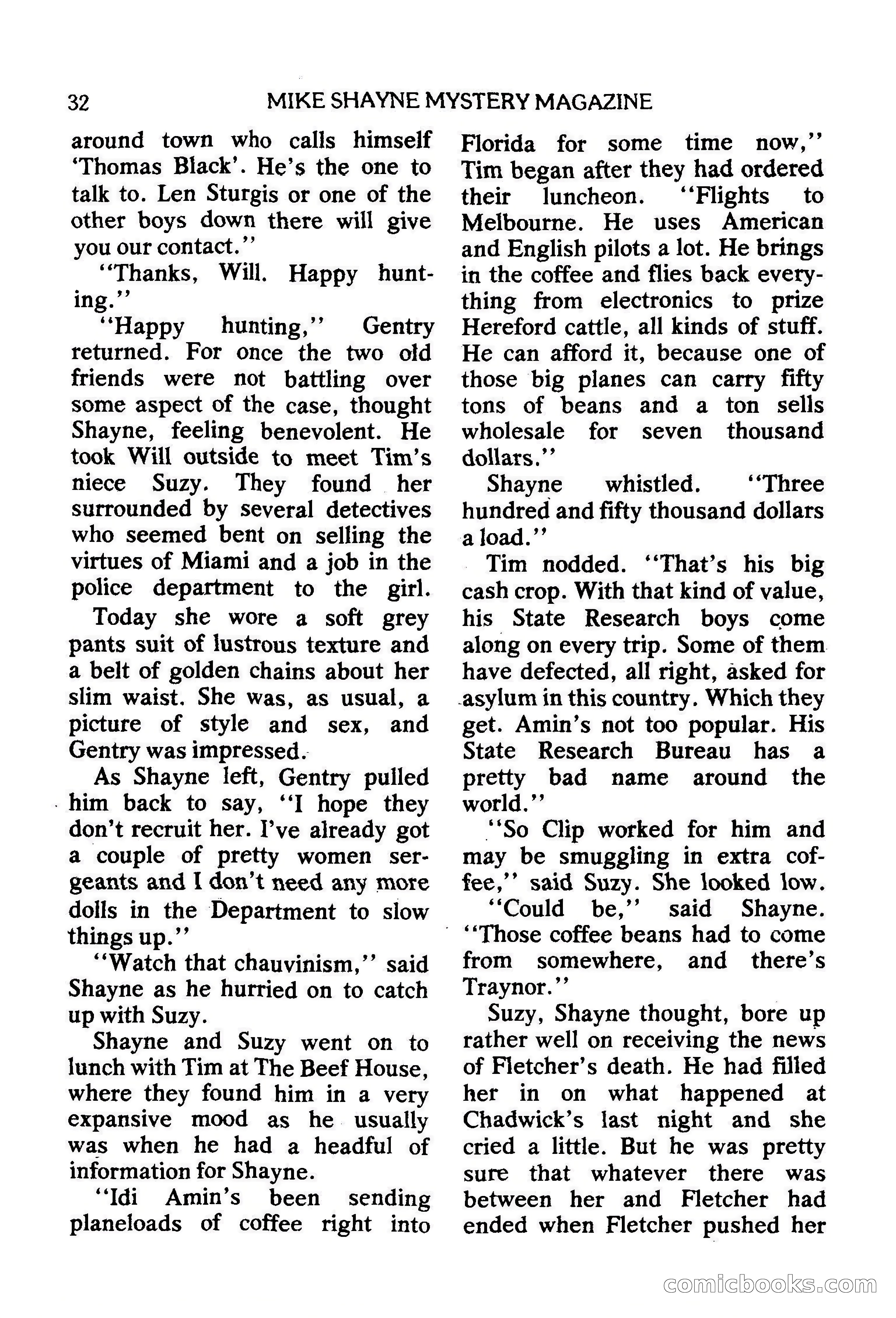 Mike Shayne Mystery Magazine, February 1979 — page 32 of 132