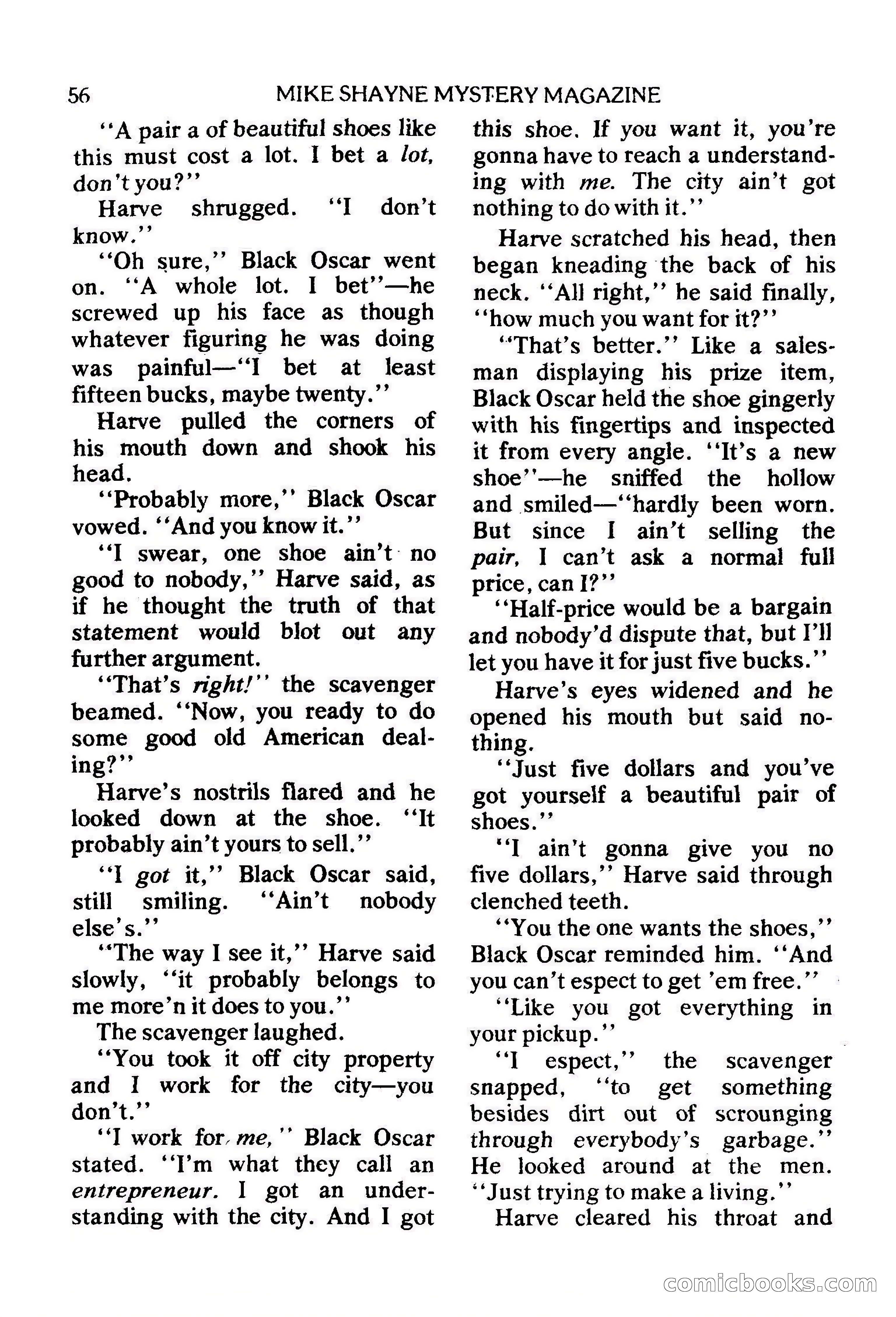Mike Shayne Mystery Magazine, February 1979 — page 56 of 132