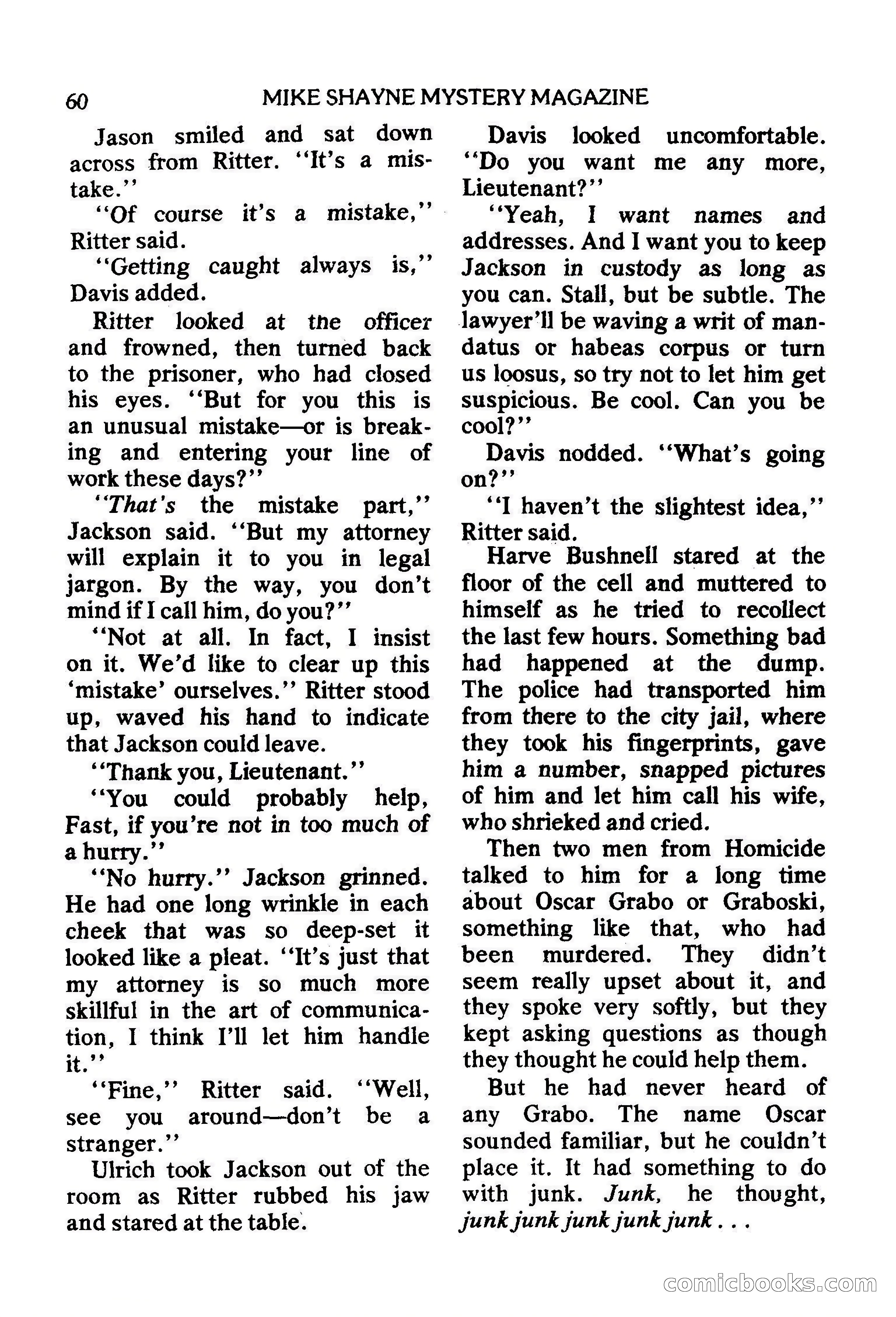 Mike Shayne Mystery Magazine, February 1979 — page 60 of 132