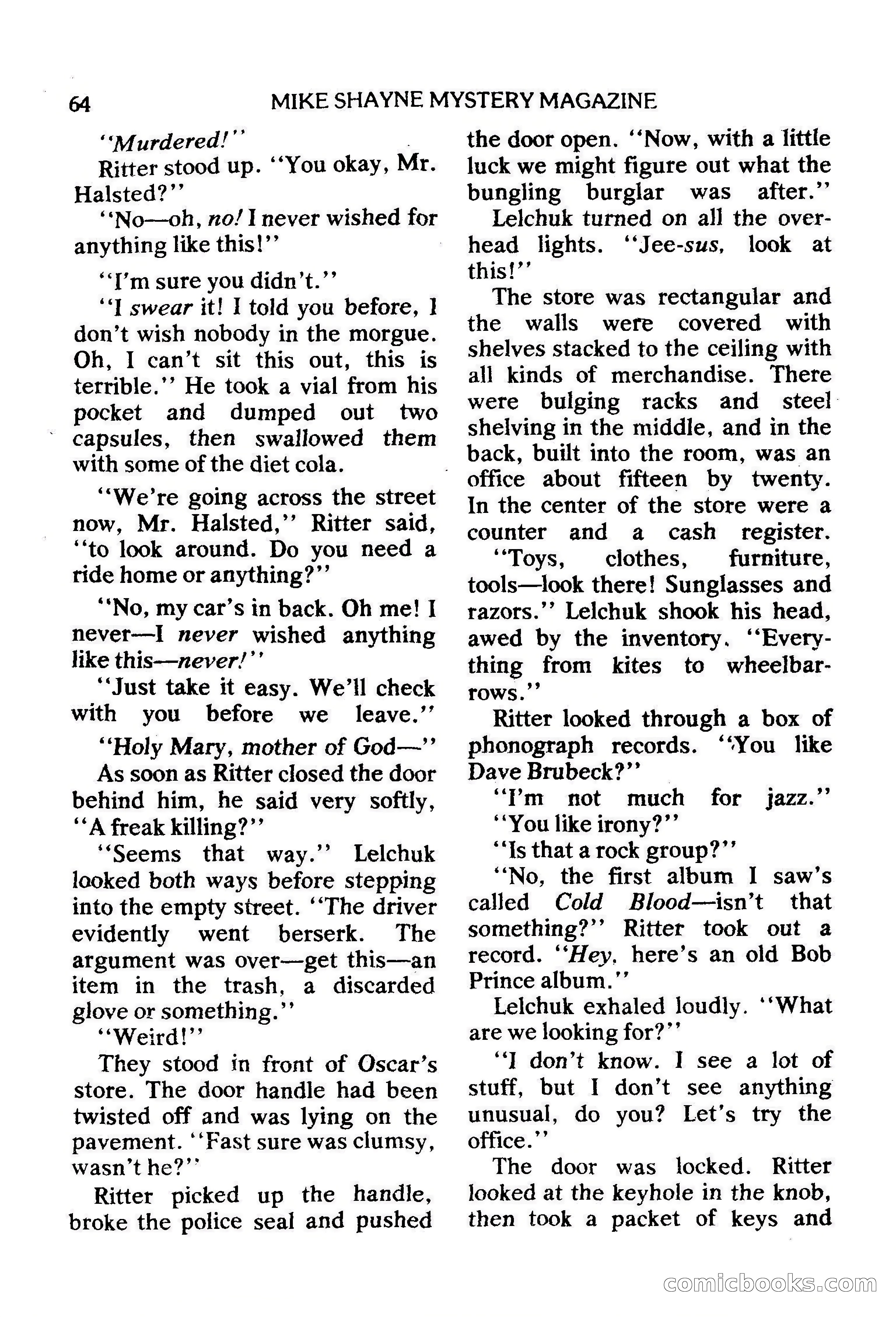 Mike Shayne Mystery Magazine, February 1979 — page 64 of 132