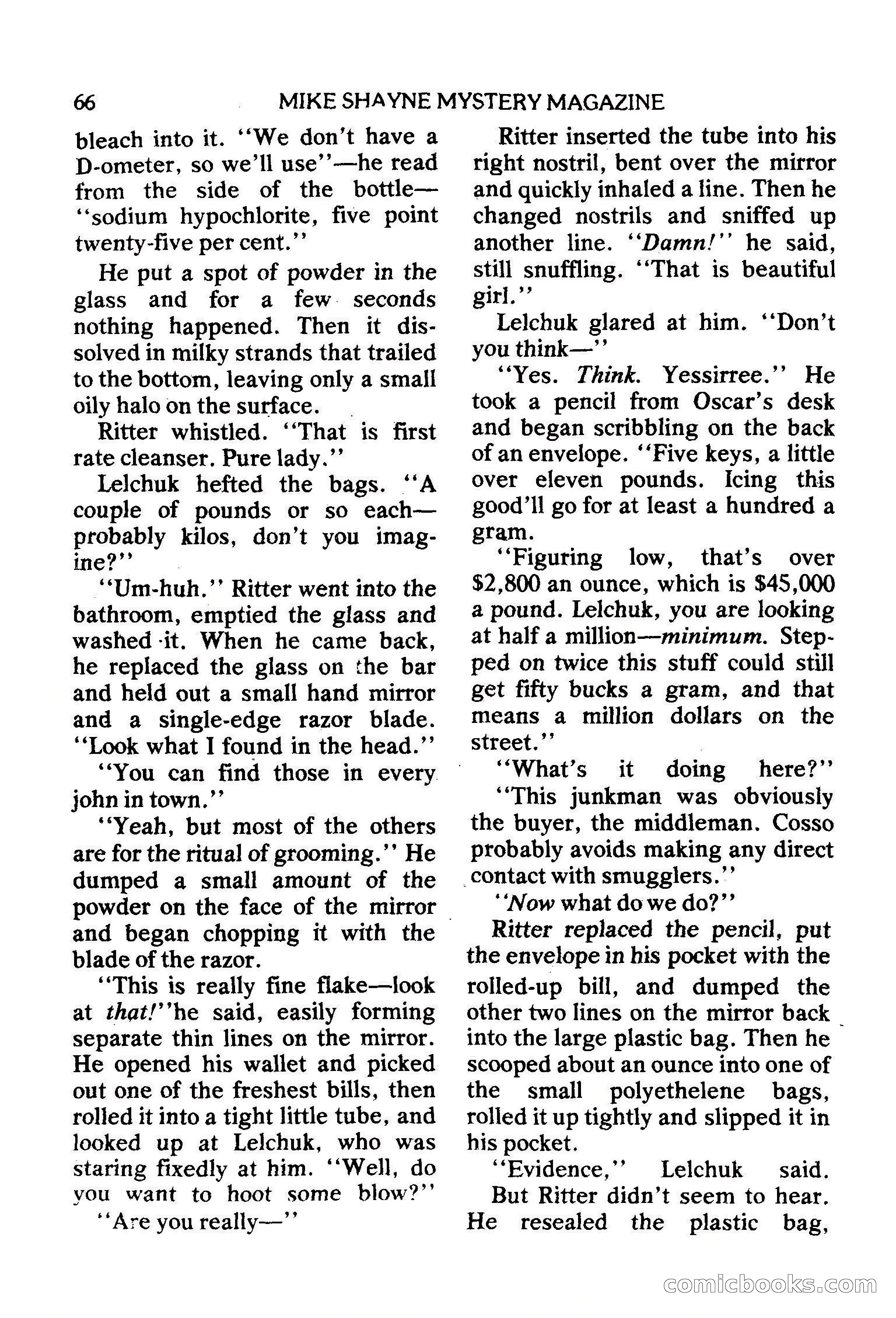 Mike Shayne Mystery Magazine, February 1979 — page 66 of 132