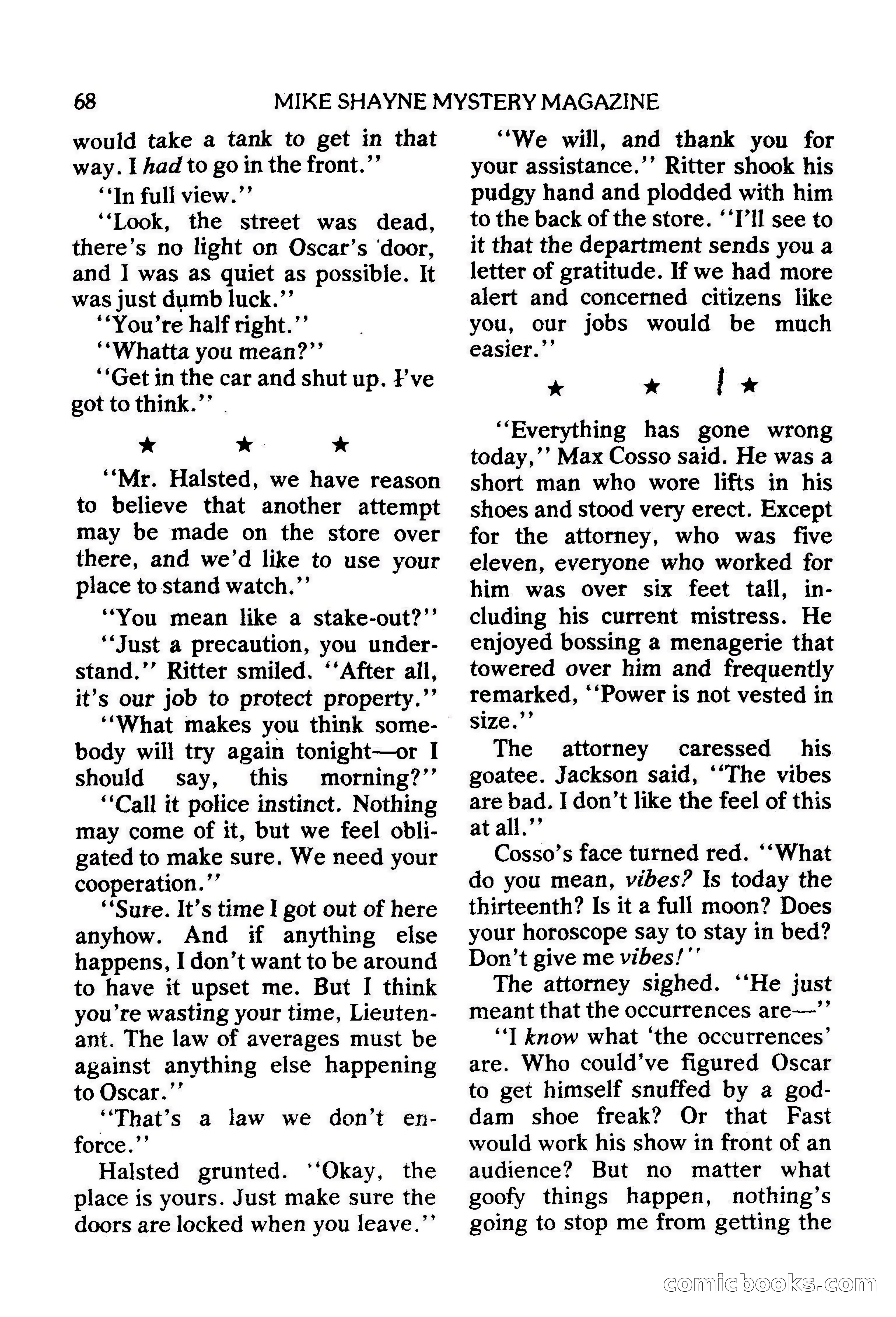 Mike Shayne Mystery Magazine, February 1979 — page 68 of 132