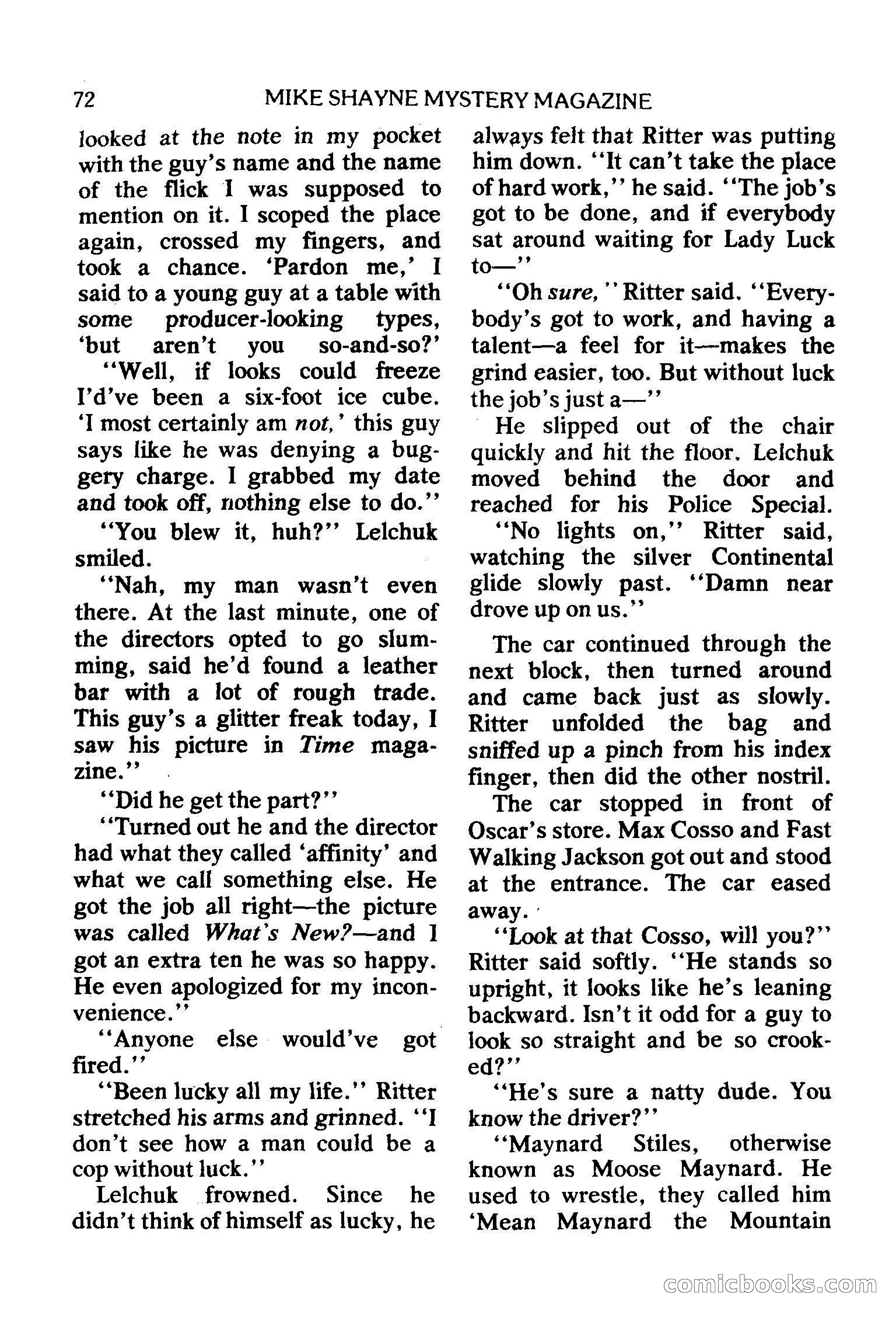 Mike Shayne Mystery Magazine, February 1979 — page 72 of 132