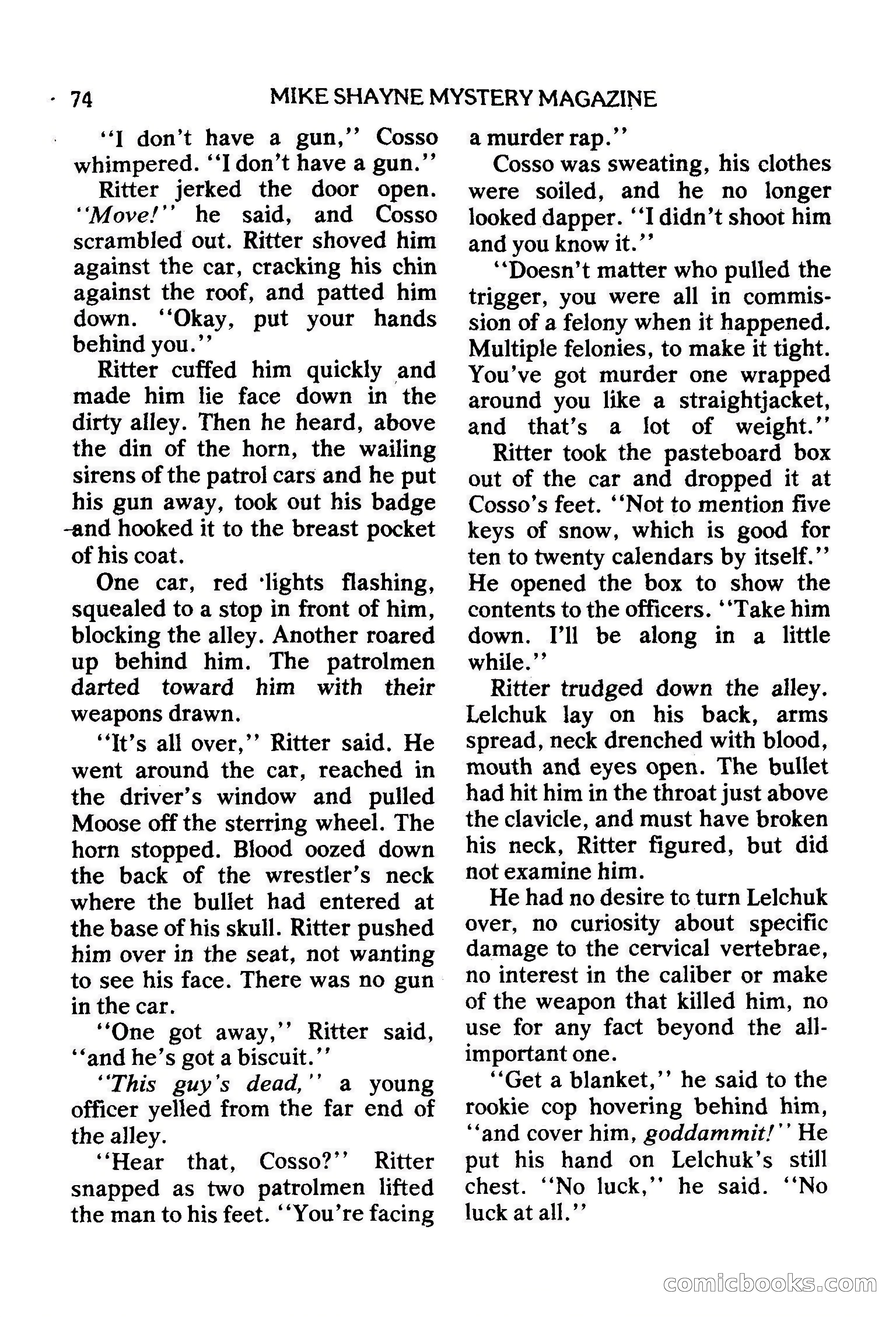 Mike Shayne Mystery Magazine, February 1979 — page 74 of 132