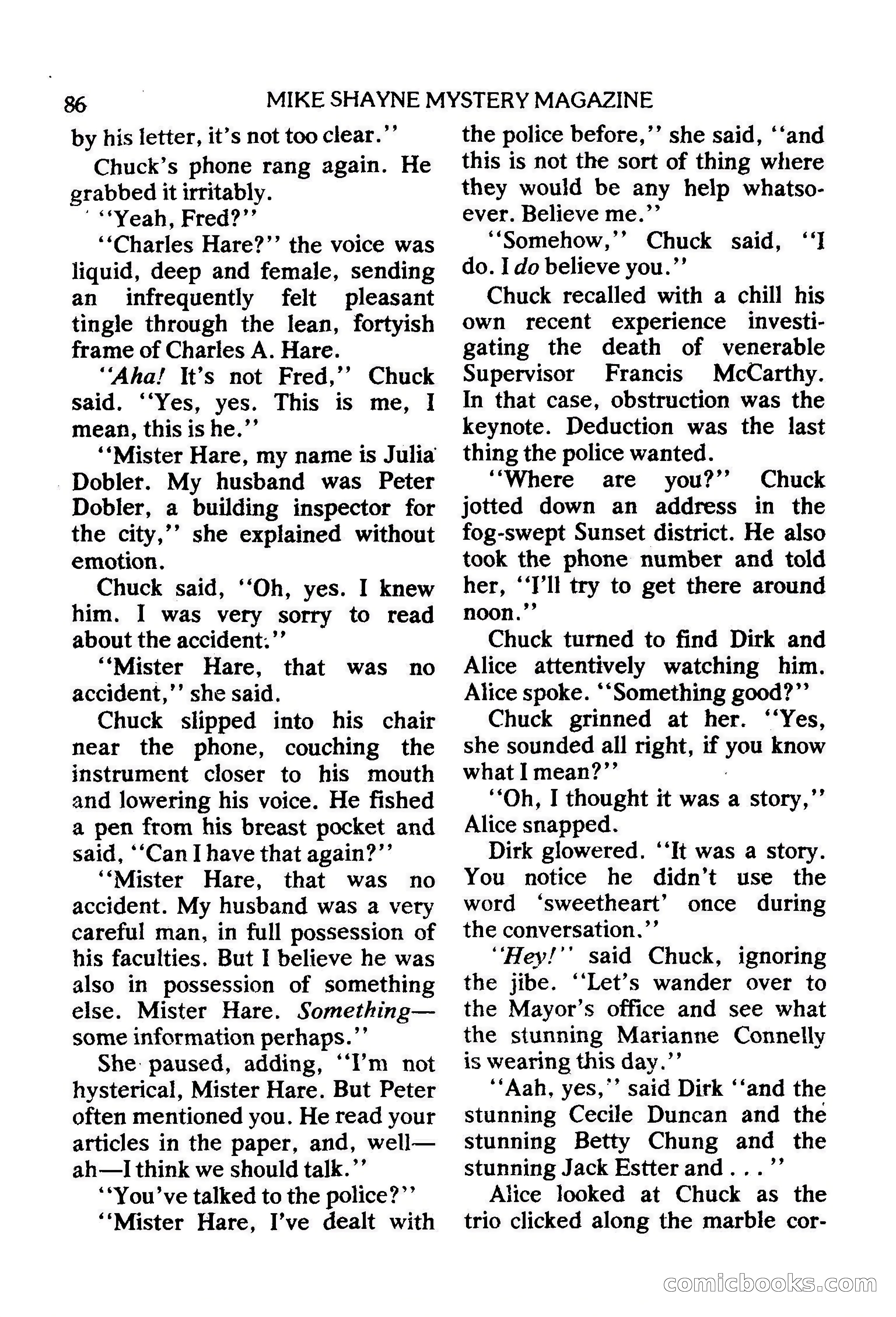 Mike Shayne Mystery Magazine, February 1979 — page 86 of 132