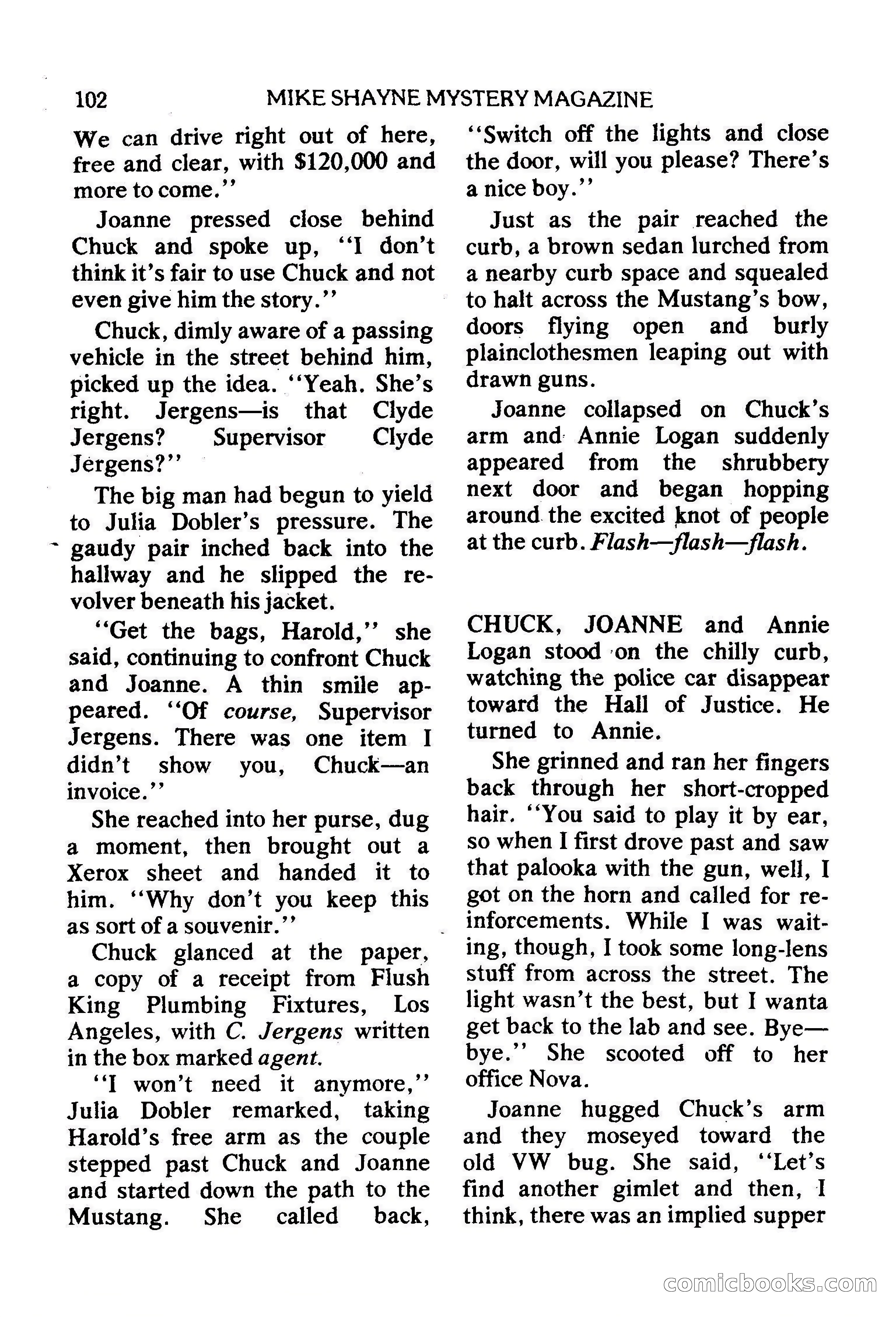 Mike Shayne Mystery Magazine, February 1979 — page 102 of 132