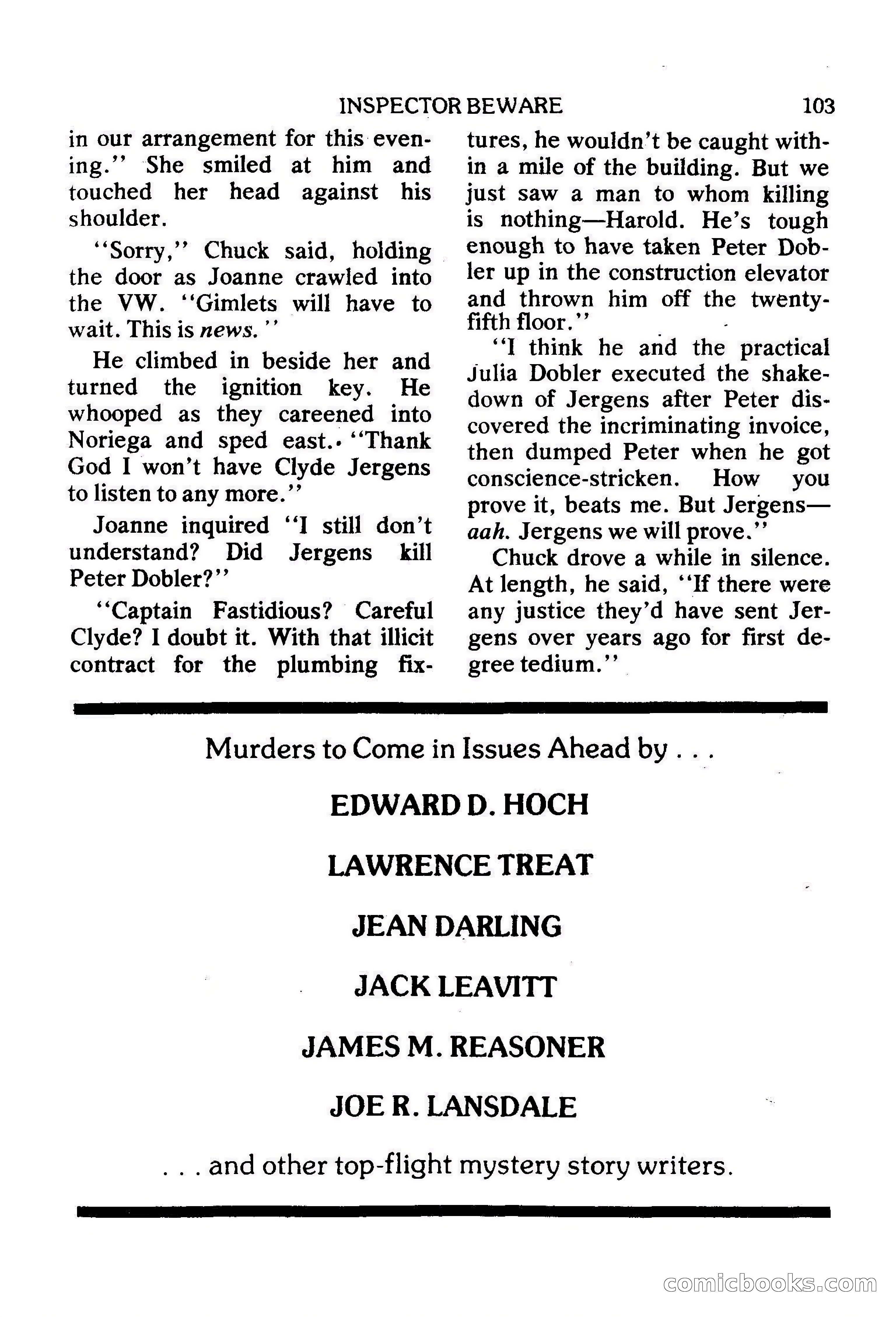 Mike Shayne Mystery Magazine, February 1979 — page 103 of 132