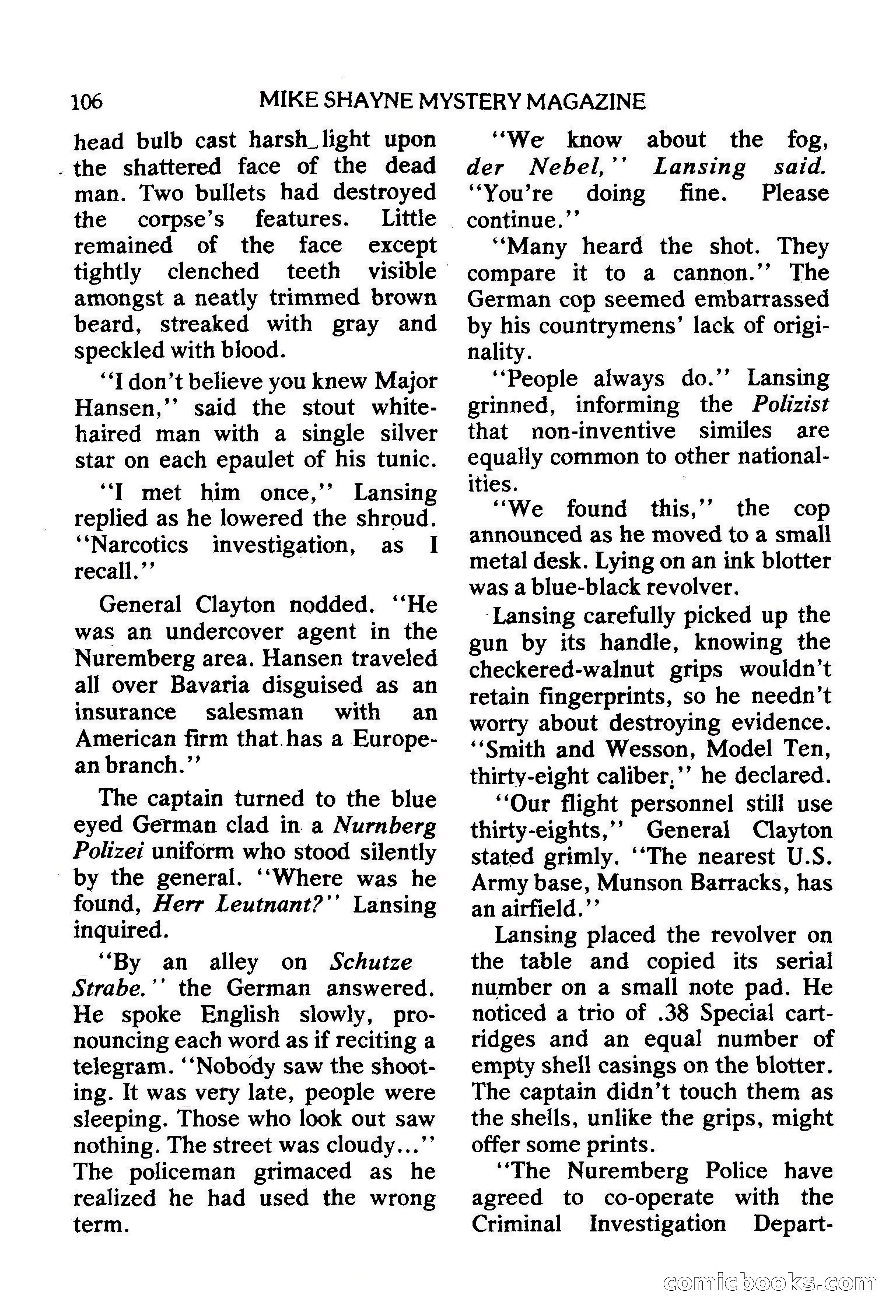 Mike Shayne Mystery Magazine, February 1979 — page 106 of 132