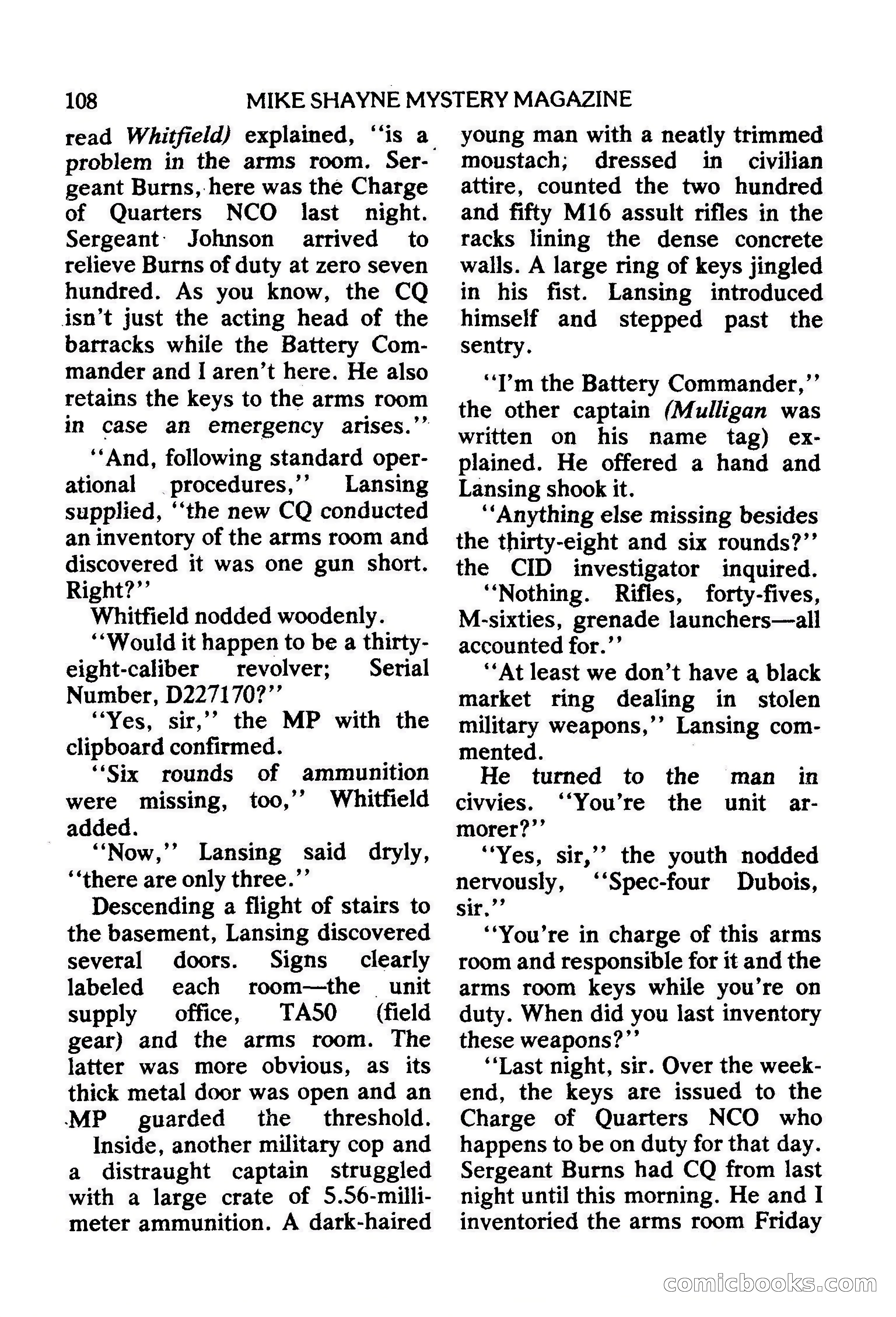 Mike Shayne Mystery Magazine, February 1979 — page 108 of 132